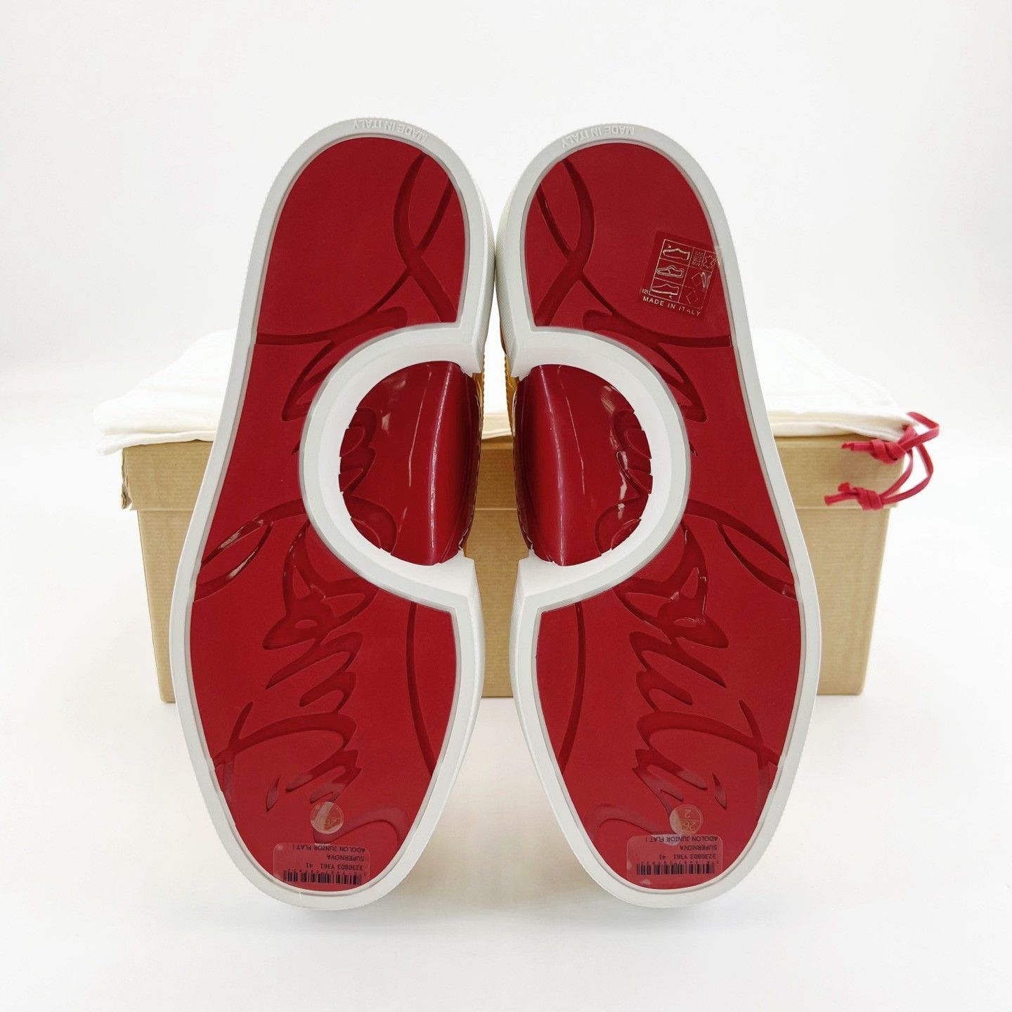Christian Louboutin Christian Louboutin Yellow Embossed Red Sole Sneakers Size US 8 / EU 41 - 5 Thumbnail