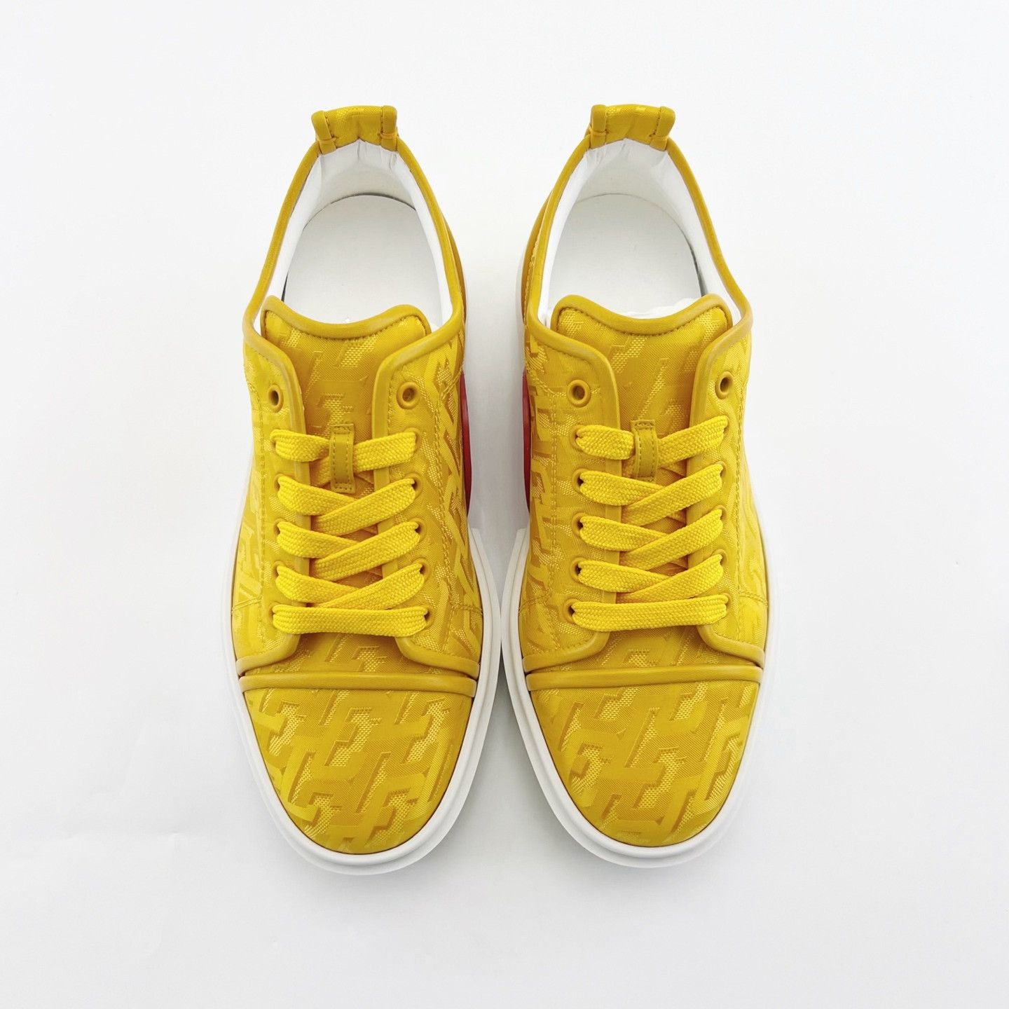 Christian Louboutin Christian Louboutin Yellow Embossed Red Sole Sneakers Size US 8 / EU 41 - 2 Thumbnail