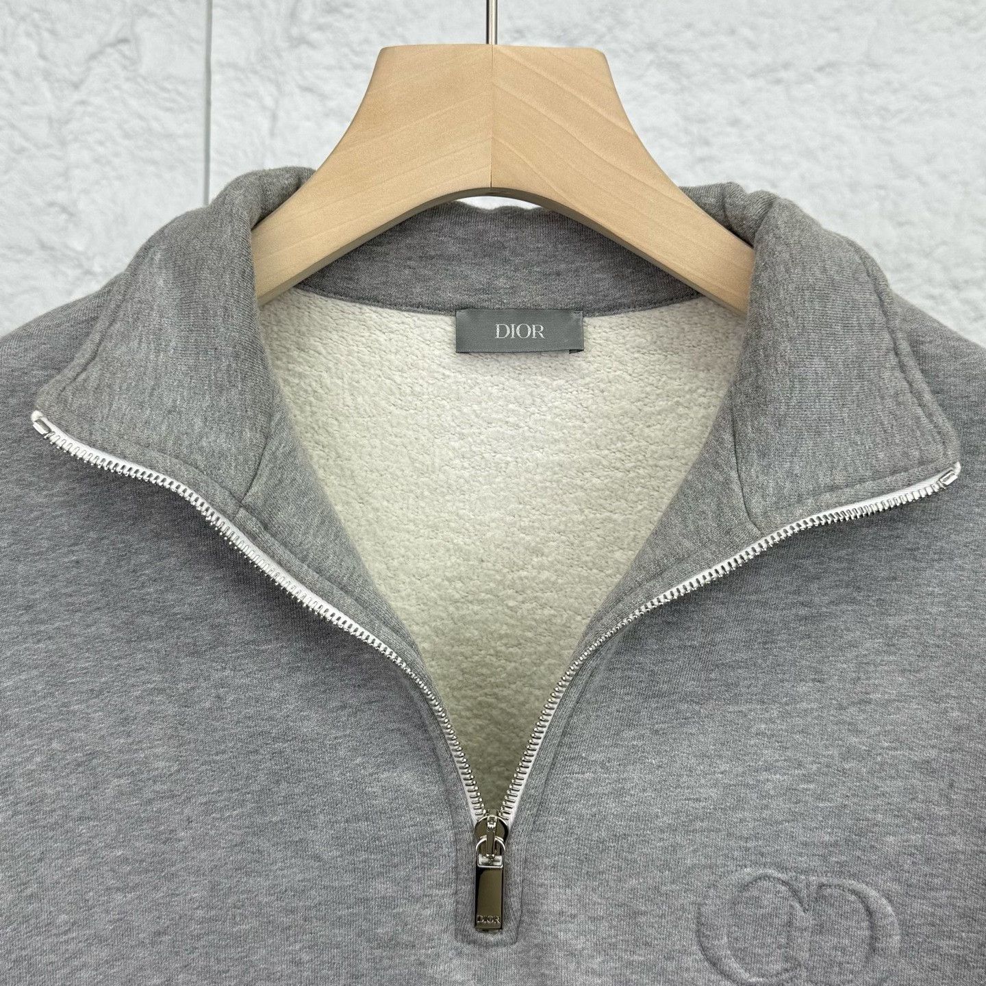 Dior Dior Gray Cotton Fleece CD Embroidered Half-Zip Sweatshirt Size US M / EU 48-50 / 2 - 6 Thumbnail