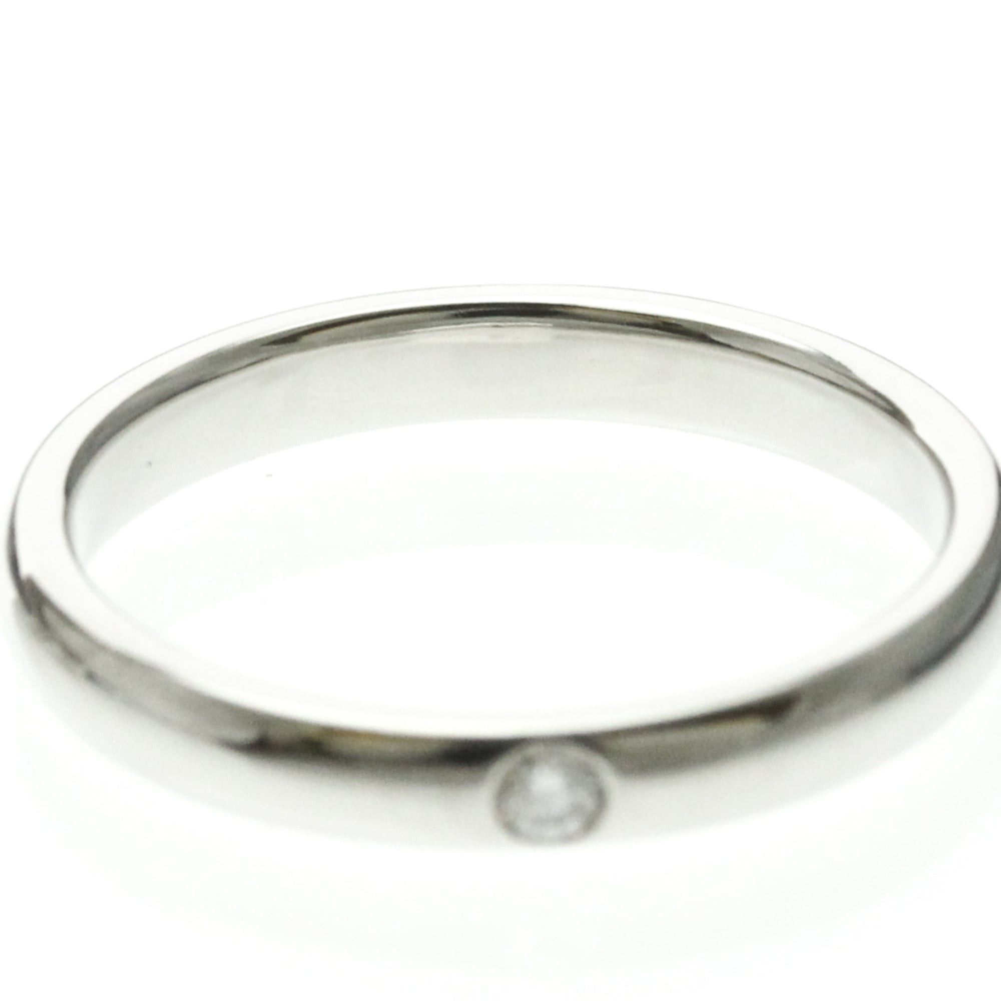 Harry Winston Harry Winston Wedding Band Ring With 1 Diamond Platinum Fashion Diamond Band Ring Silver Size ONE SIZE - 5 Thumbnail