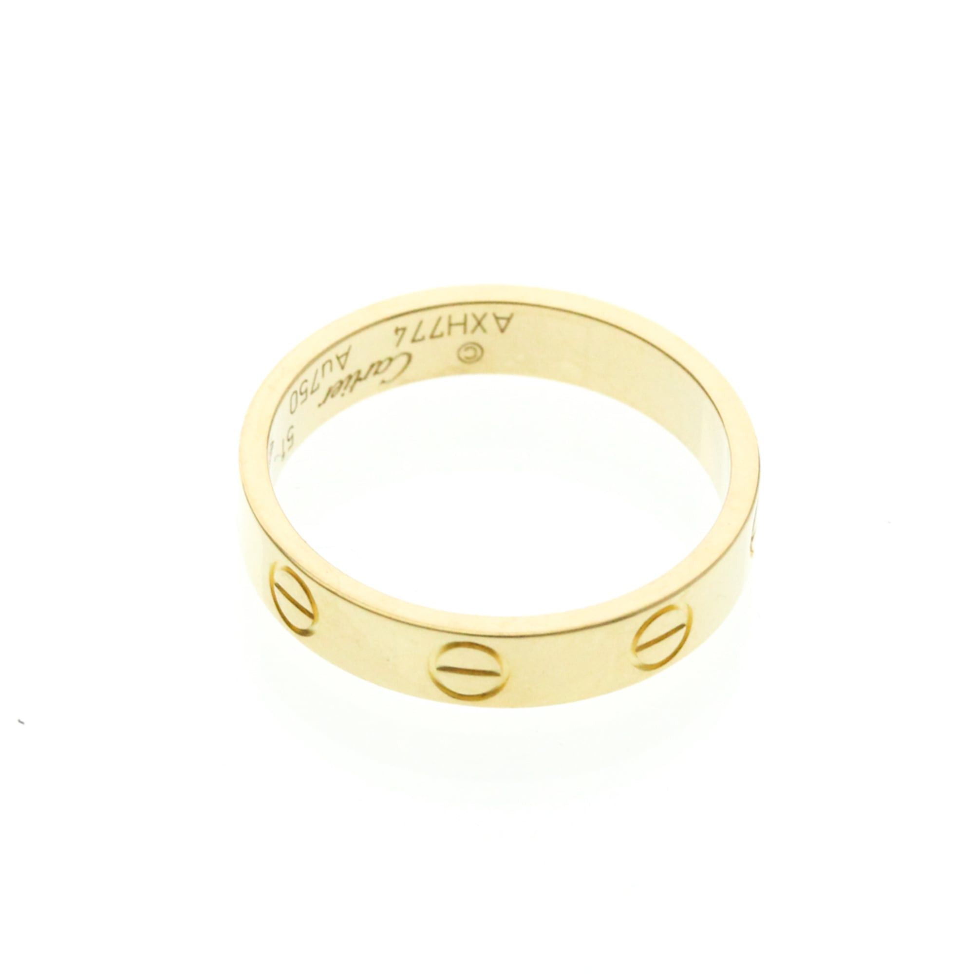 Cartier Cartier Mini Love Ring Yellow Gold (18K) Fashion No Stone Band Ring Gold Size ONE SIZE - 9 Thumbnail
