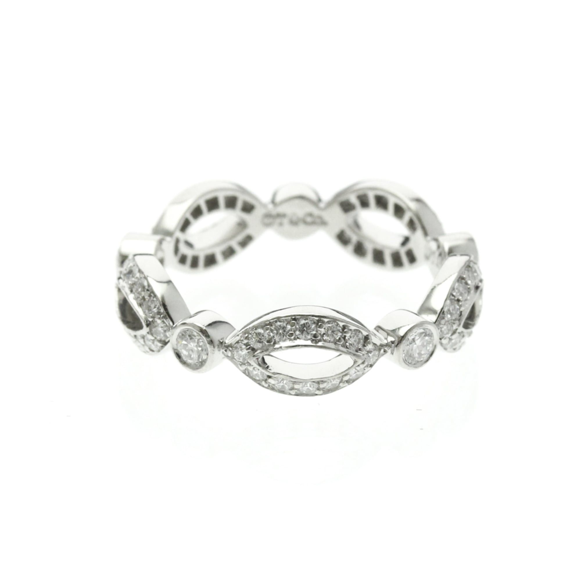 Tiffany & Co. Tiffany Open Marquise Ring With Diamonds Platinum Fashion Diamond Band Ring Silver Size ONE SIZE - 2 Thumbnail