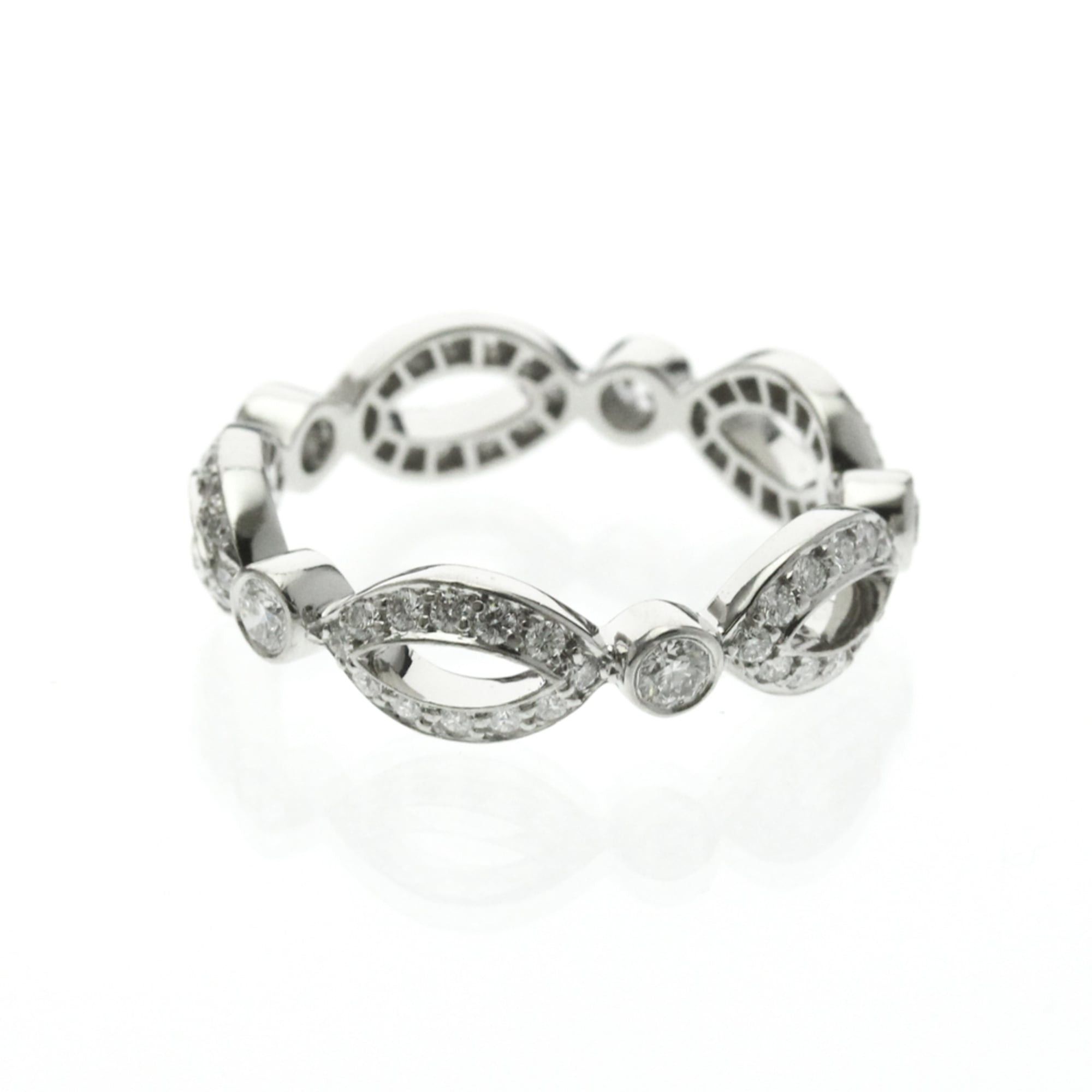 Tiffany & Co. Tiffany Open Marquise Ring With Diamonds Platinum Fashion Diamond Band Ring Silver Size ONE SIZE - 3 Thumbnail
