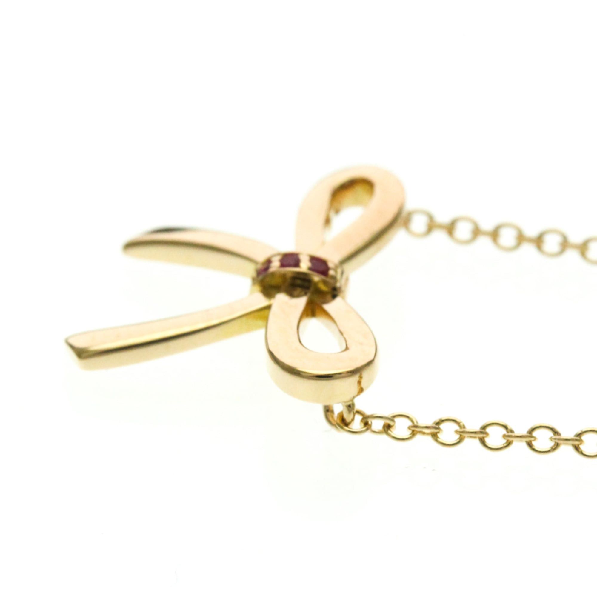 Tiffany & Co. Tiffany Bow Pink Sapphire Necklace Pink Gold (18K) Sapphire Women,Men Fashion Pendant Necklace (Pink Gold) Size ONE SIZE - 3 Thumbnail