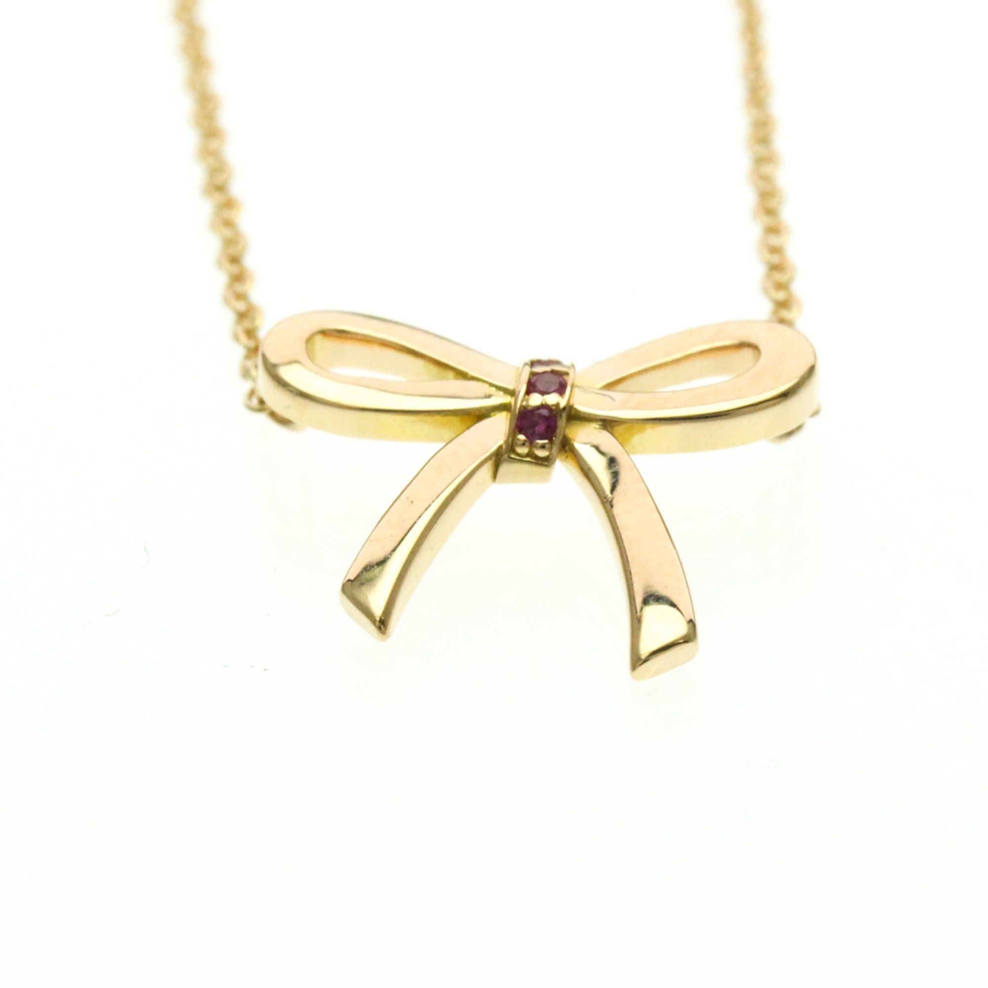 Tiffany & Co. Tiffany Bow Pink Sapphire Necklace Pink Gold (18K) Sapphire Women,Men Fashion Pendant Necklace (Pink Gold) Size ONE SIZE - 4 Thumbnail