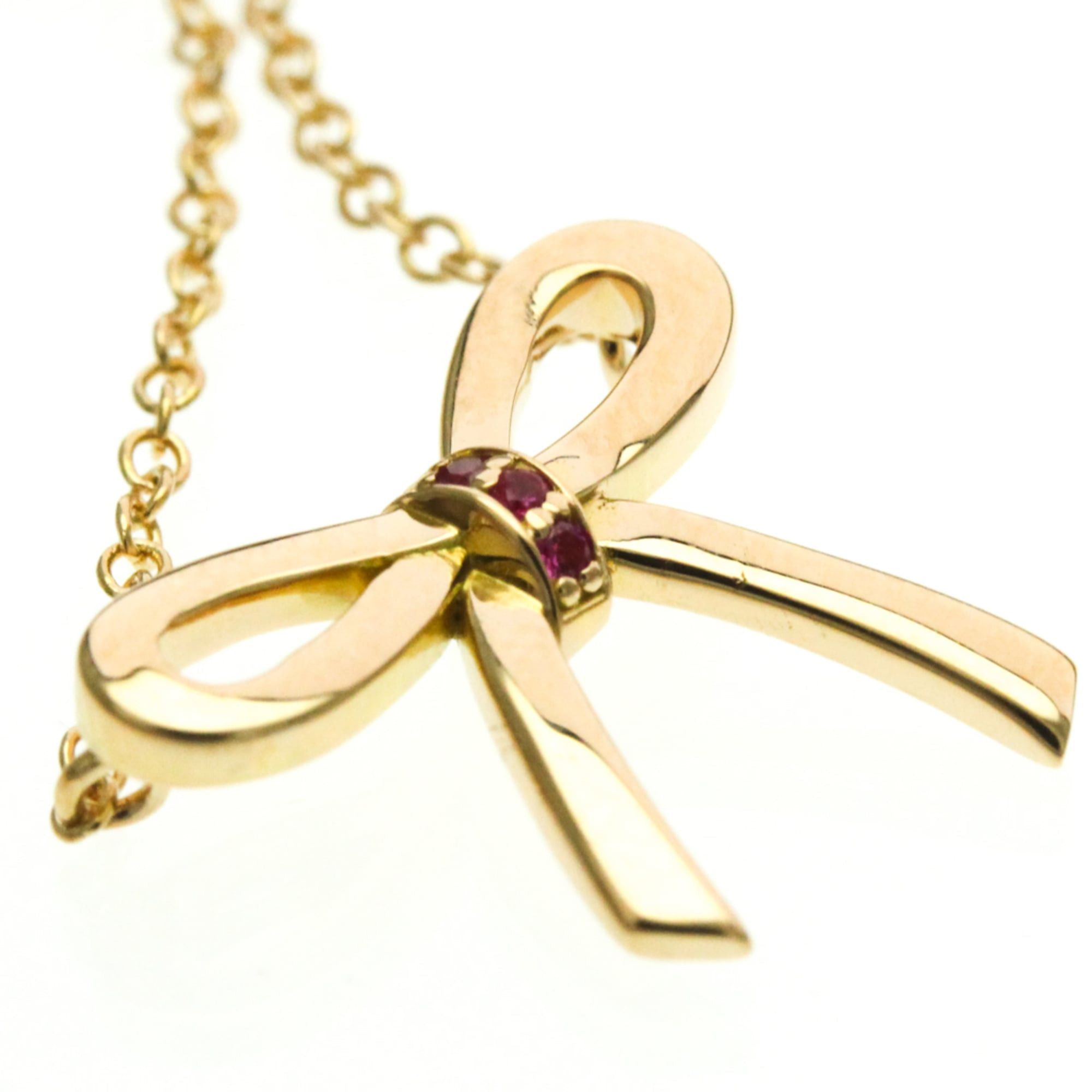 Tiffany & Co. Tiffany Bow Pink Sapphire Necklace Pink Gold (18K) Sapphire Women,Men Fashion Pendant Necklace (Pink Gold) Size ONE SIZE - 7 Thumbnail