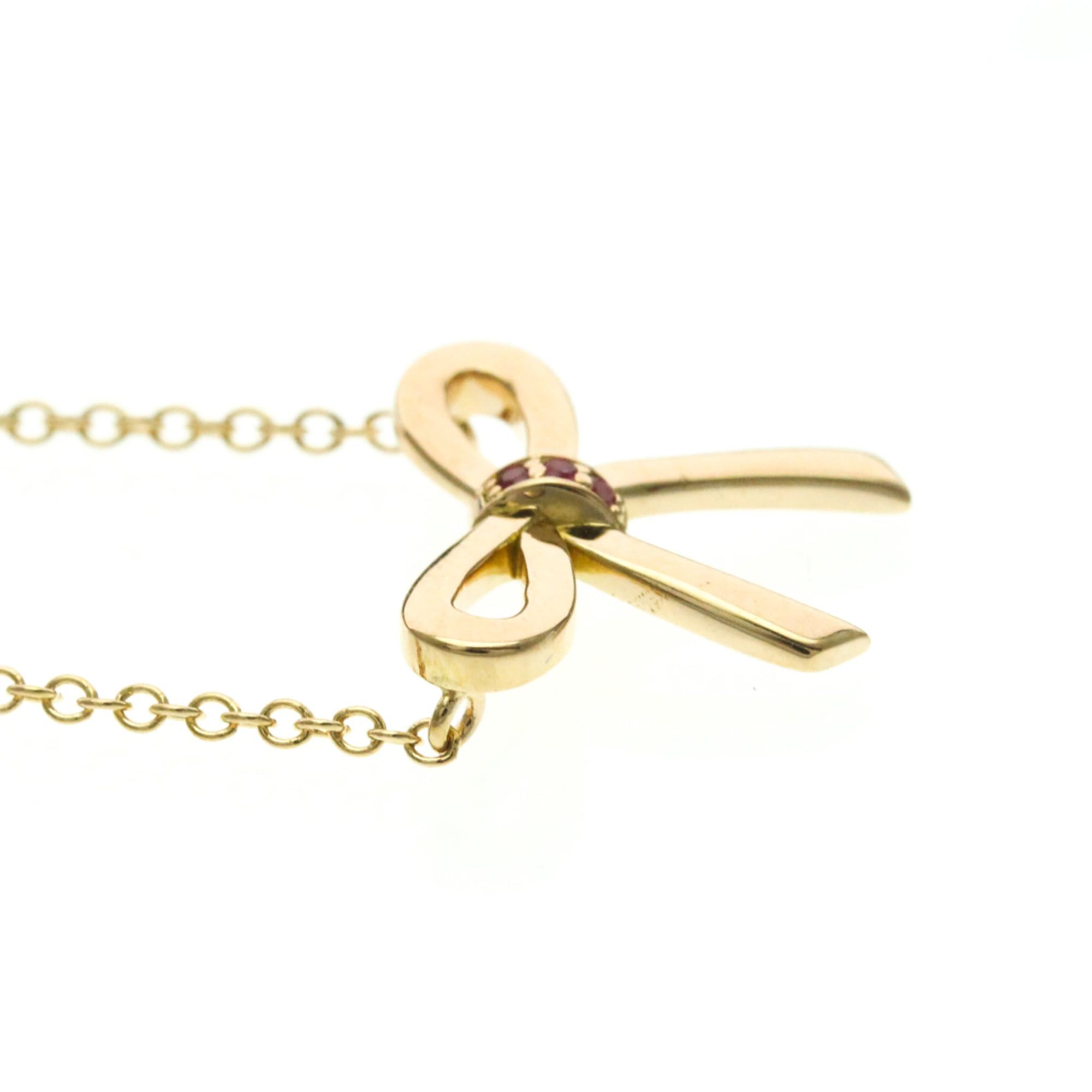 Tiffany & Co. Tiffany Bow Pink Sapphire Necklace Pink Gold (18K) Sapphire Women,Men Fashion Pendant Necklace (Pink Gold) Size ONE SIZE - 5 Thumbnail