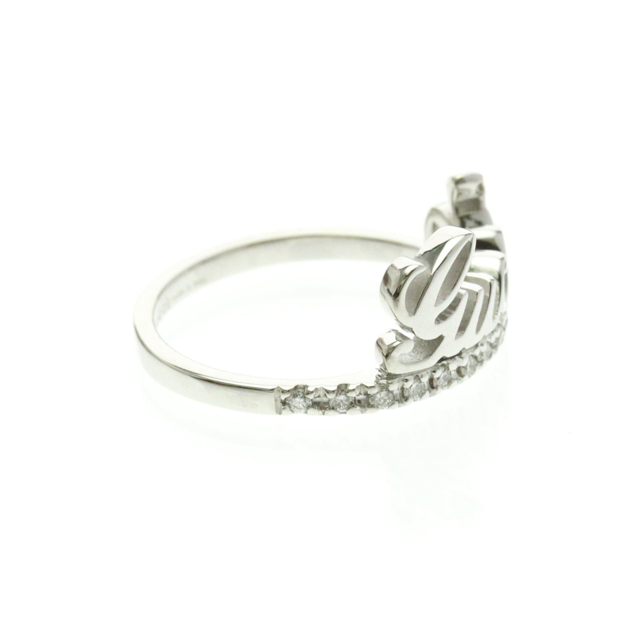 Gucci Gucci Logo Signature Diamond Ring White Gold (18K) Fashion Diamond Band Ring Silver Size ONE SIZE - 4 Thumbnail