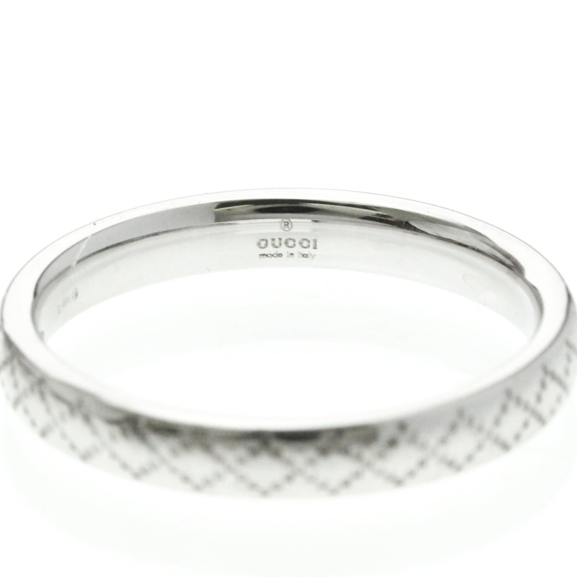 Gucci Gucci Diamantissima Ring White Gold (18K) Fashion No Stone Band Ring Silver Size ONE SIZE - 7 Thumbnail