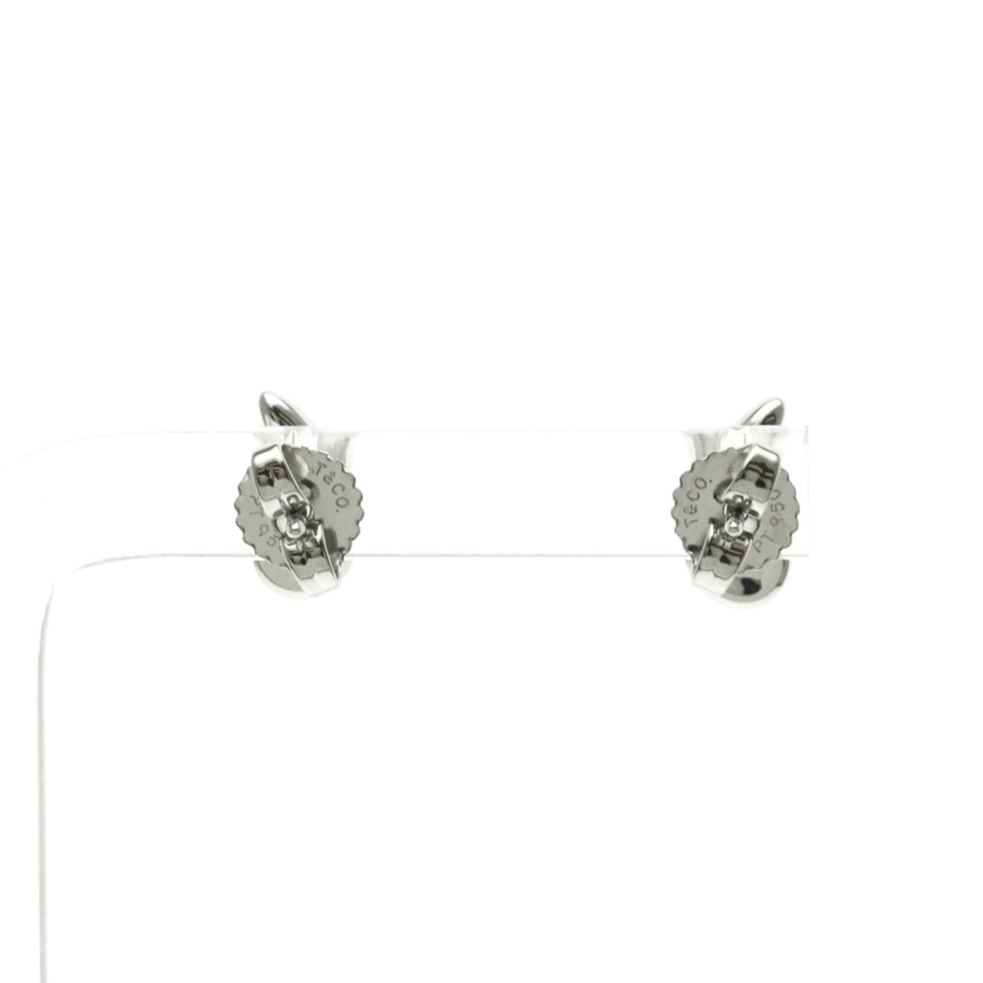 Tiffany & Co. Tiffany Teardrop Earrings No Stone Platinum Stud Earrings Silver Size ONE SIZE - 2 Thumbnail