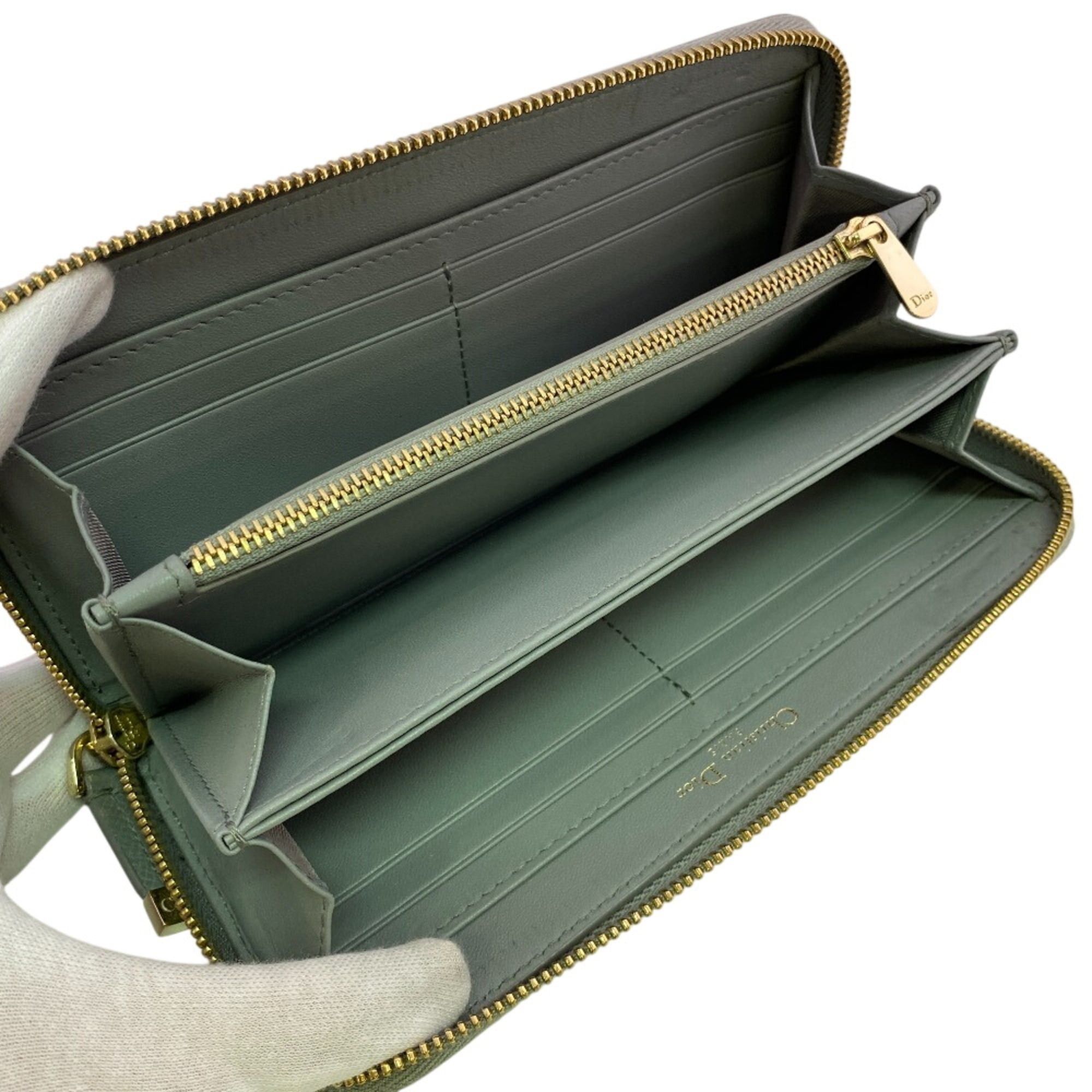 Dior Christian Dior Montaigne Round Zip Wallet Long Wallet, Gray Size ONE SIZE - 5 Thumbnail