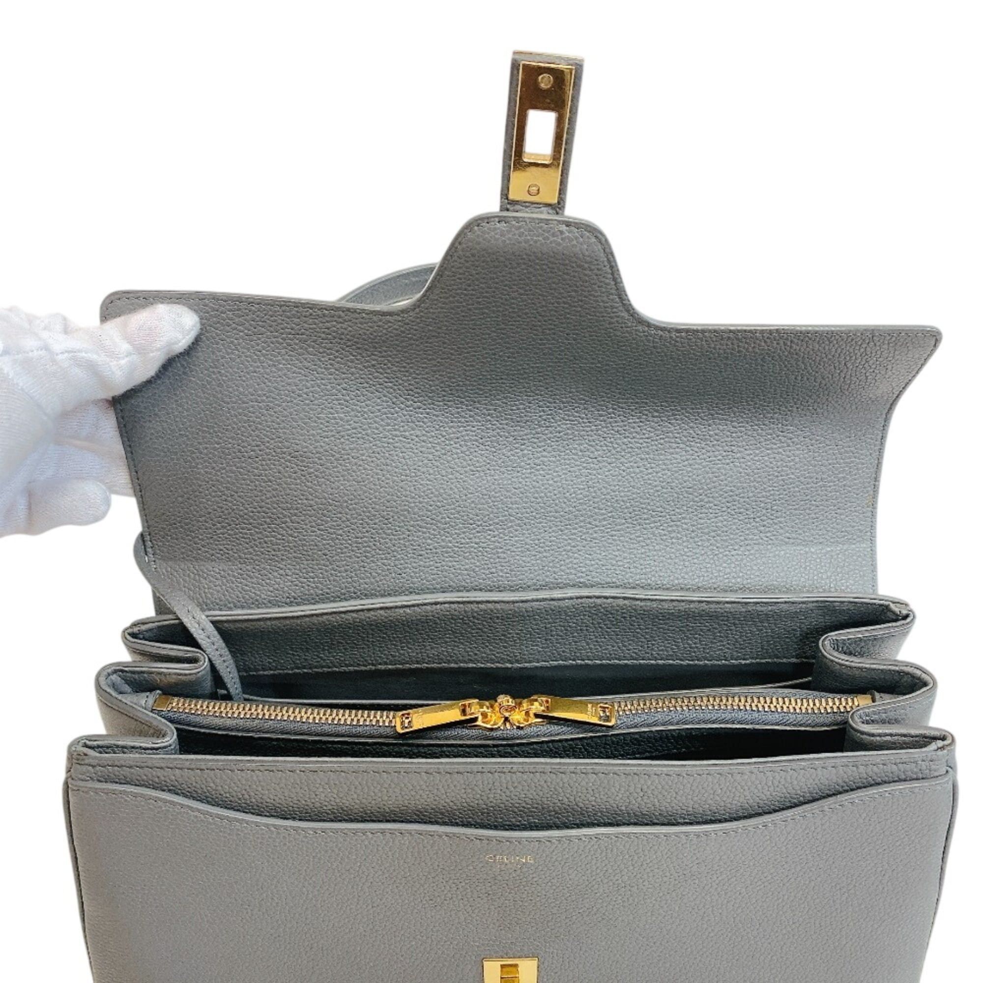 Celine Celine 16 Seize Medium 2-Way Shoulder Handbag, Gray Size ONE SIZE - 6 Thumbnail