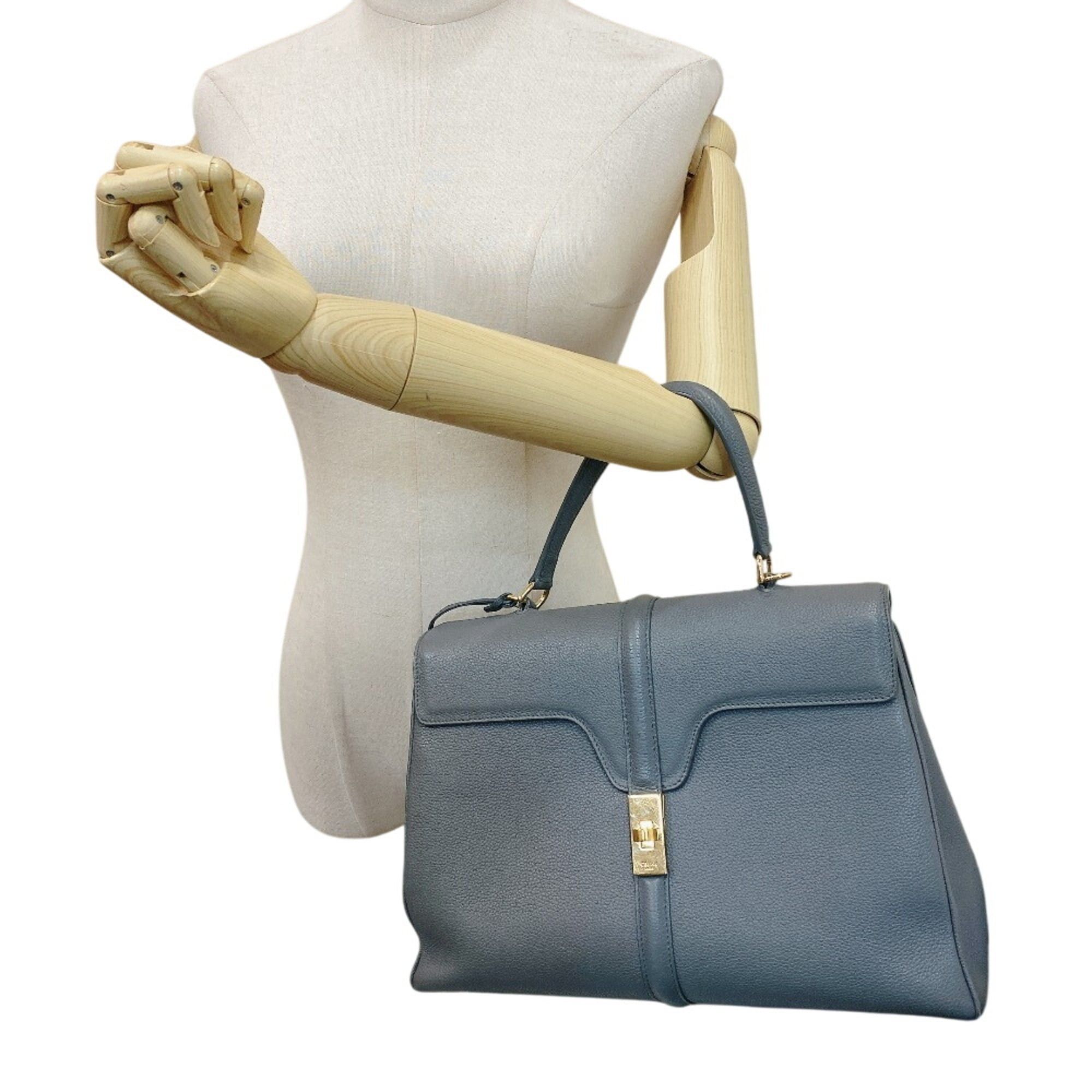 Celine Celine 16 Seize Medium 2-Way Shoulder Handbag, Gray Size ONE SIZE - 10 Thumbnail