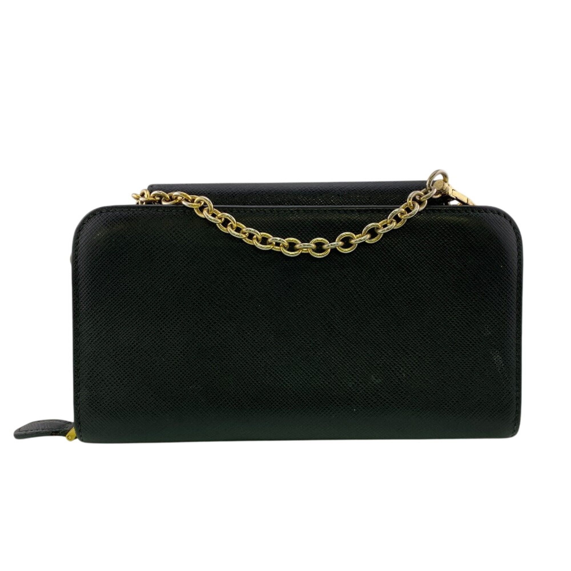 Prada PRADA 1ZH048 Chain Wallet Long Black Size ONE SIZE - 2 Thumbnail