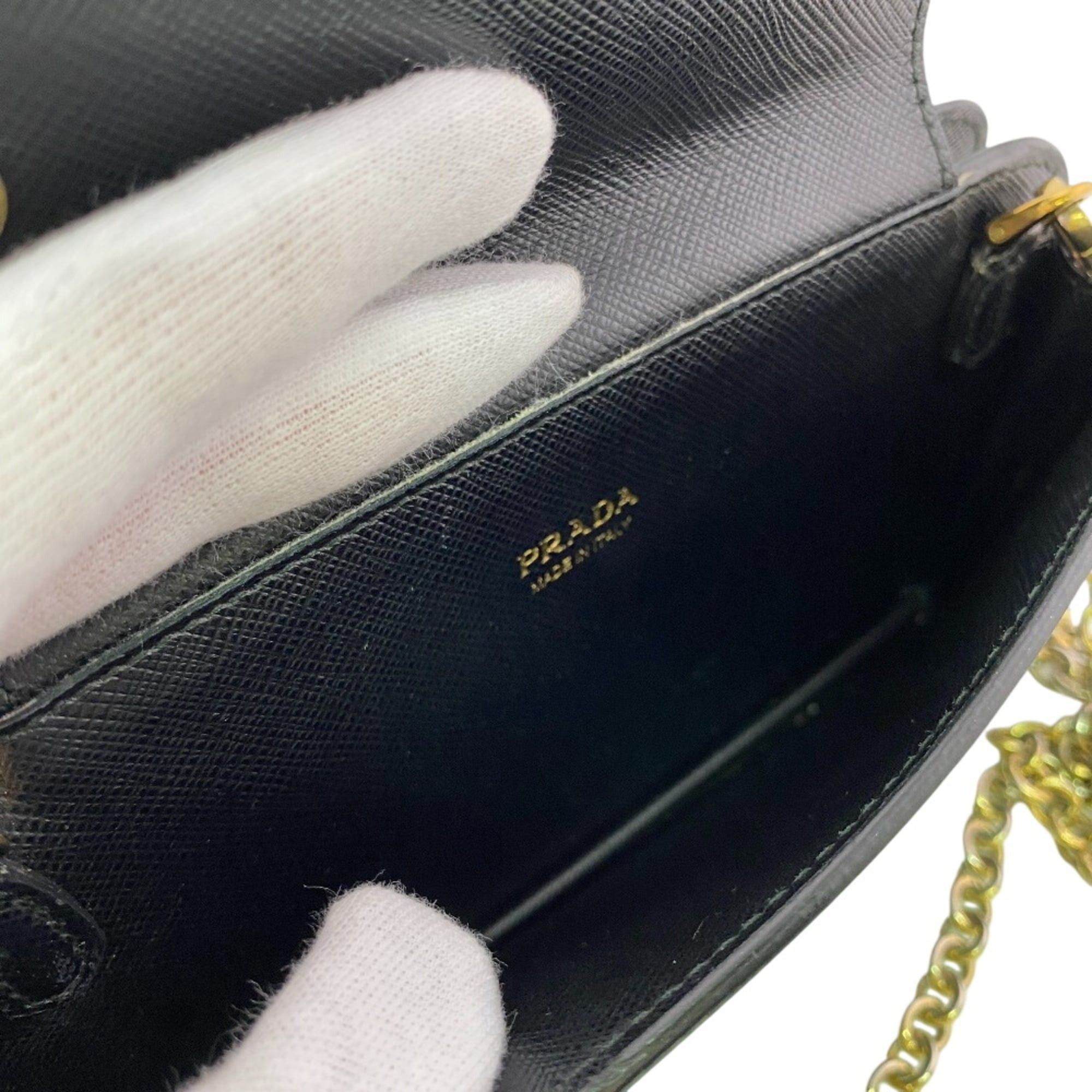 Prada PRADA 1ZH048 Chain Wallet Long Black Size ONE SIZE - 7 Thumbnail