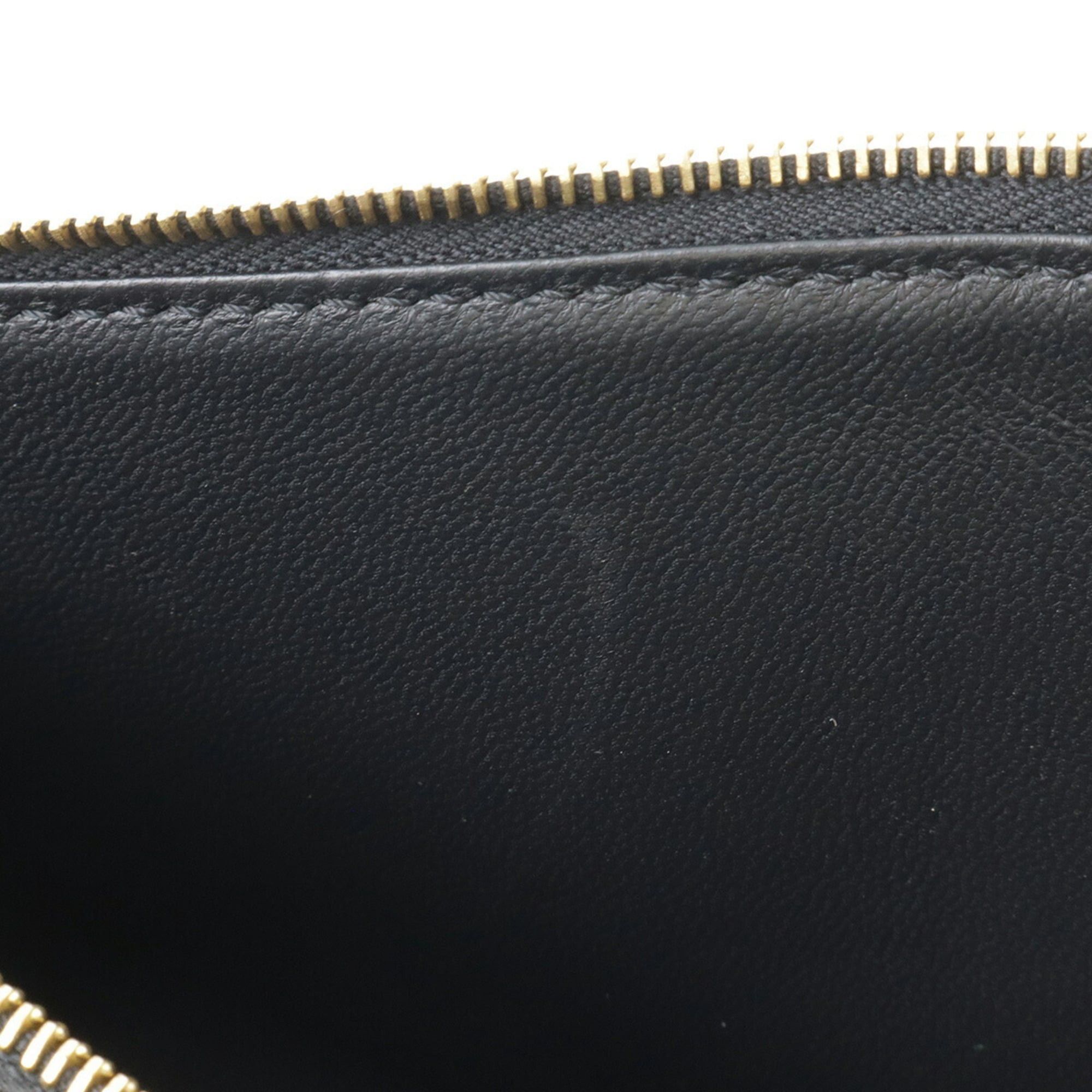 Celine Celine Pocket Large Flap Wallet Chain Shoulder Bag Clutch Leather Black Green Blue Size ONE SIZE - 9 Thumbnail