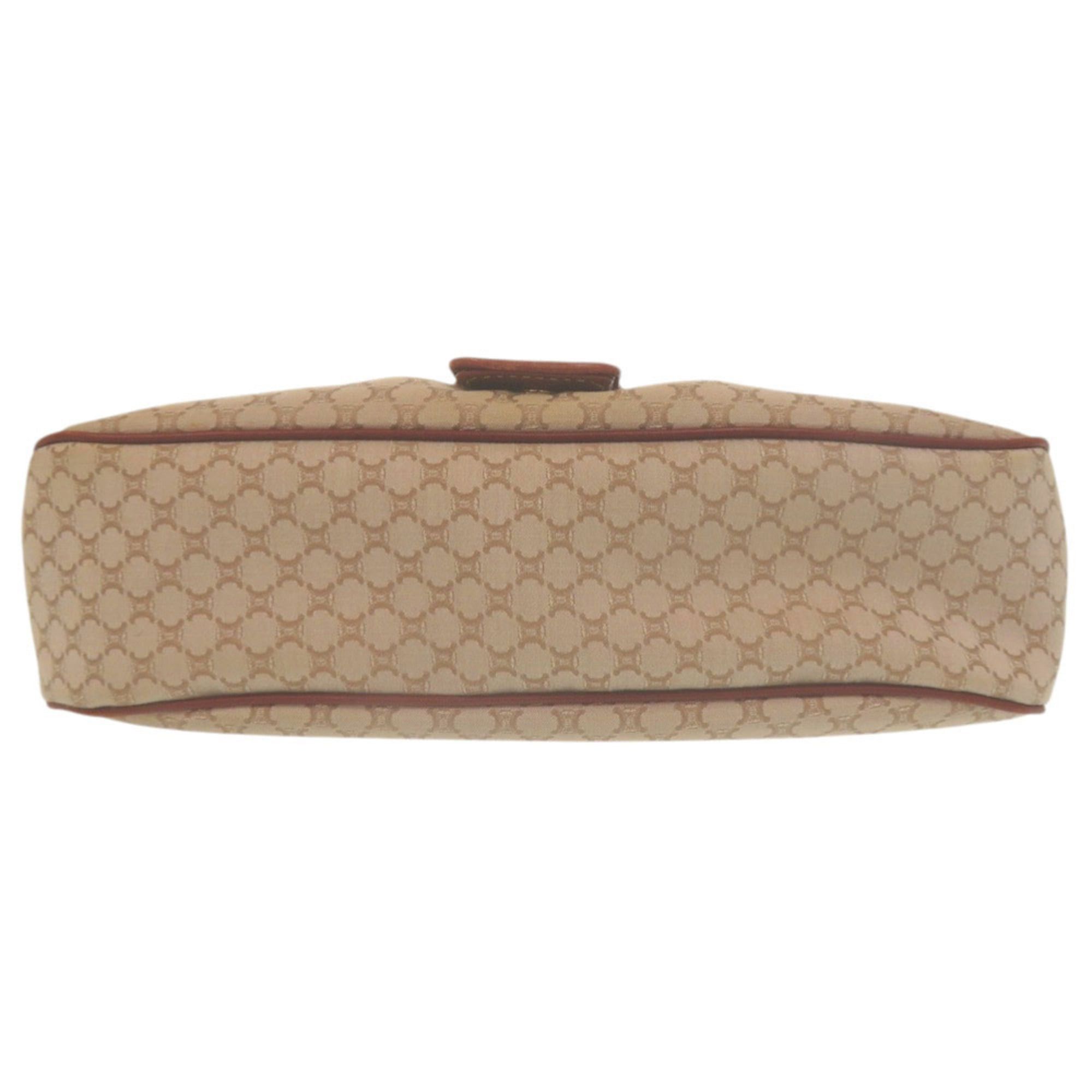 Celine Celine Macadam Pattern Vintage Hobo One-Shoulder Bag, Gold Hardware, Canvas & Leather, Beige Brown, 0855CELINE Size ONE SIZE - 4 Thumbnail