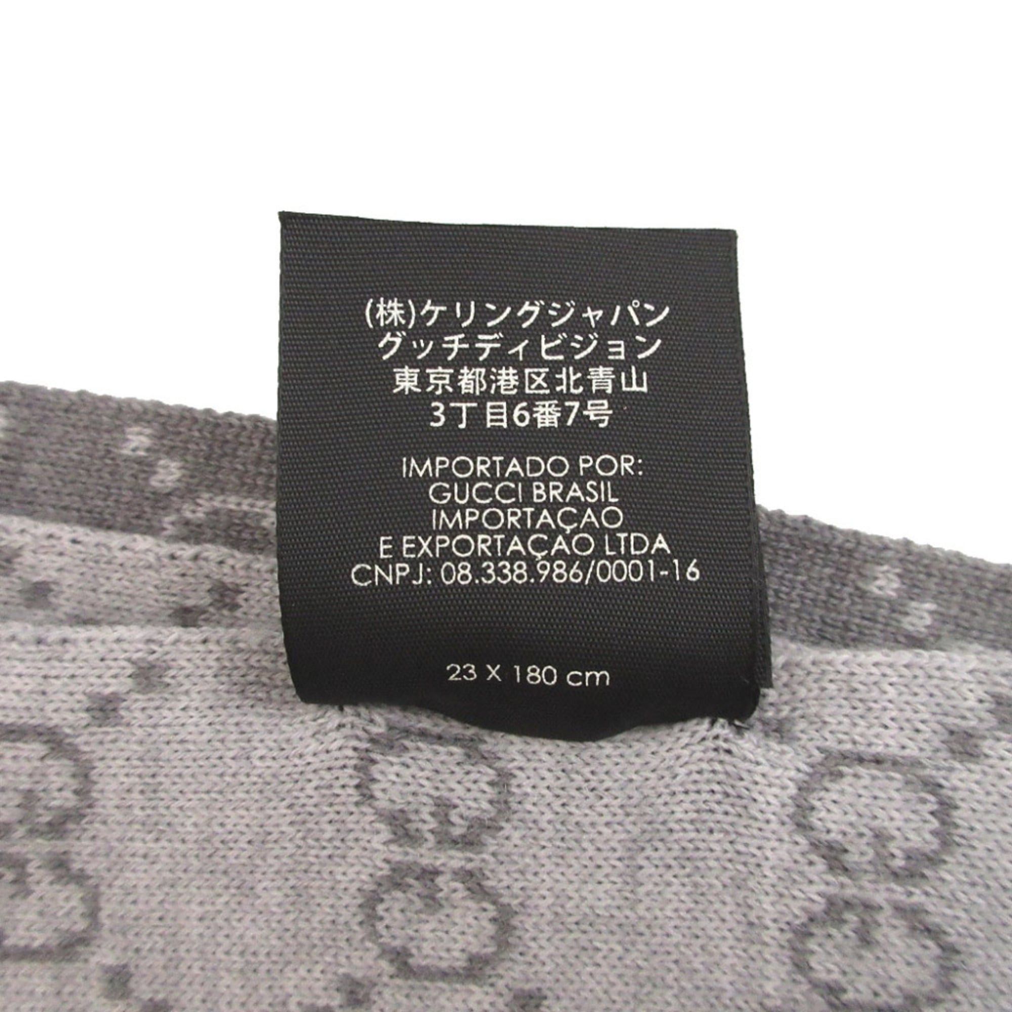 Gucci Like New Gucci GG Pattern Sherry Wool Grey Scarf 1638GUCCI Size ONE SIZE - 4 Thumbnail
