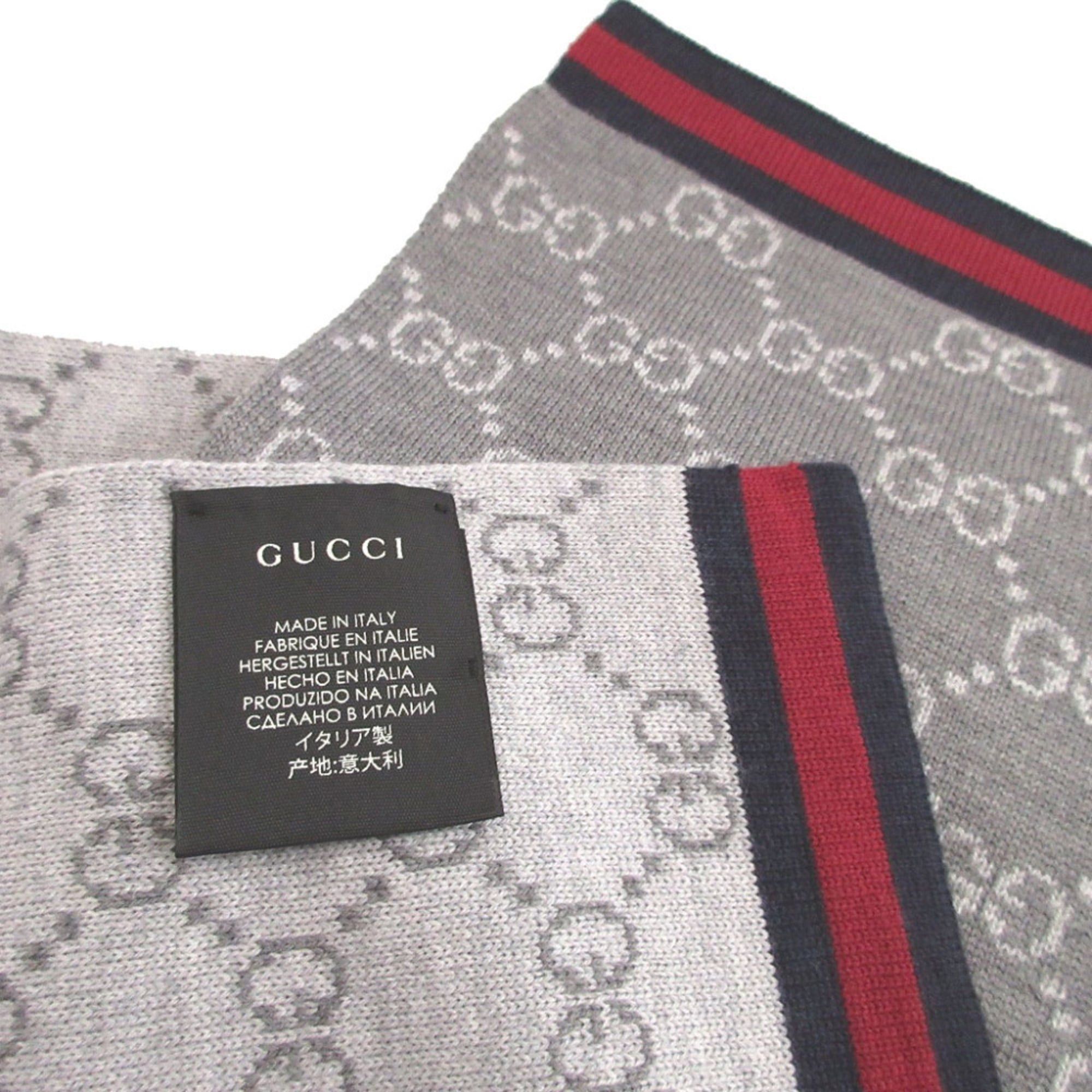 Gucci Like New Gucci GG Pattern Sherry Wool Grey Scarf 1638GUCCI Size ONE SIZE - 5 Thumbnail