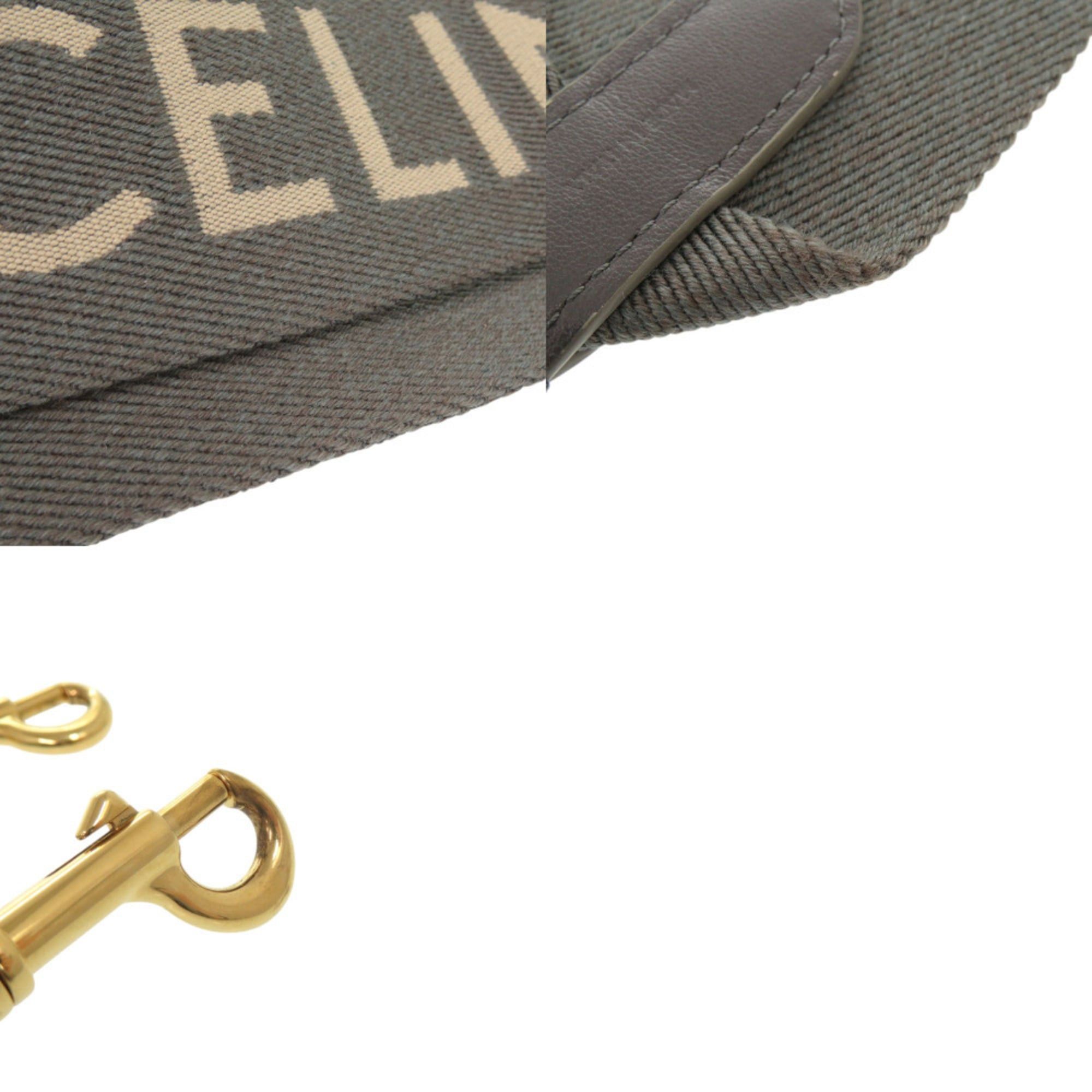 Celine Excellent condition Celine Jacquard Short Strap 49S022AEP.09GW Canvas Leather Grey Shoulder 1080CELINE Size ONE SIZE - 6 Thumbnail