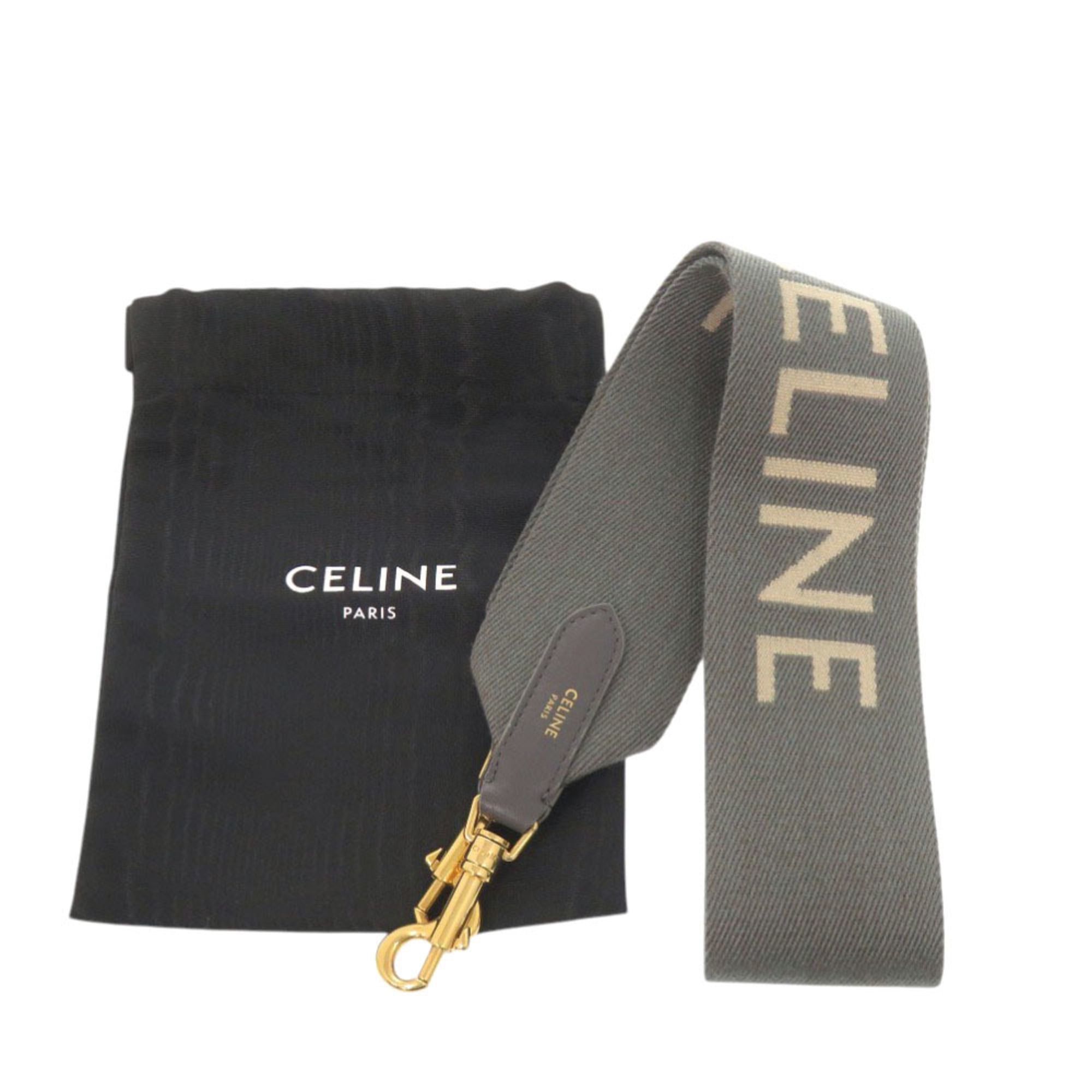 Celine Excellent condition Celine Jacquard Short Strap 49S022AEP.09GW Canvas Leather Grey Shoulder 1080CELINE Size ONE SIZE - 2 Thumbnail