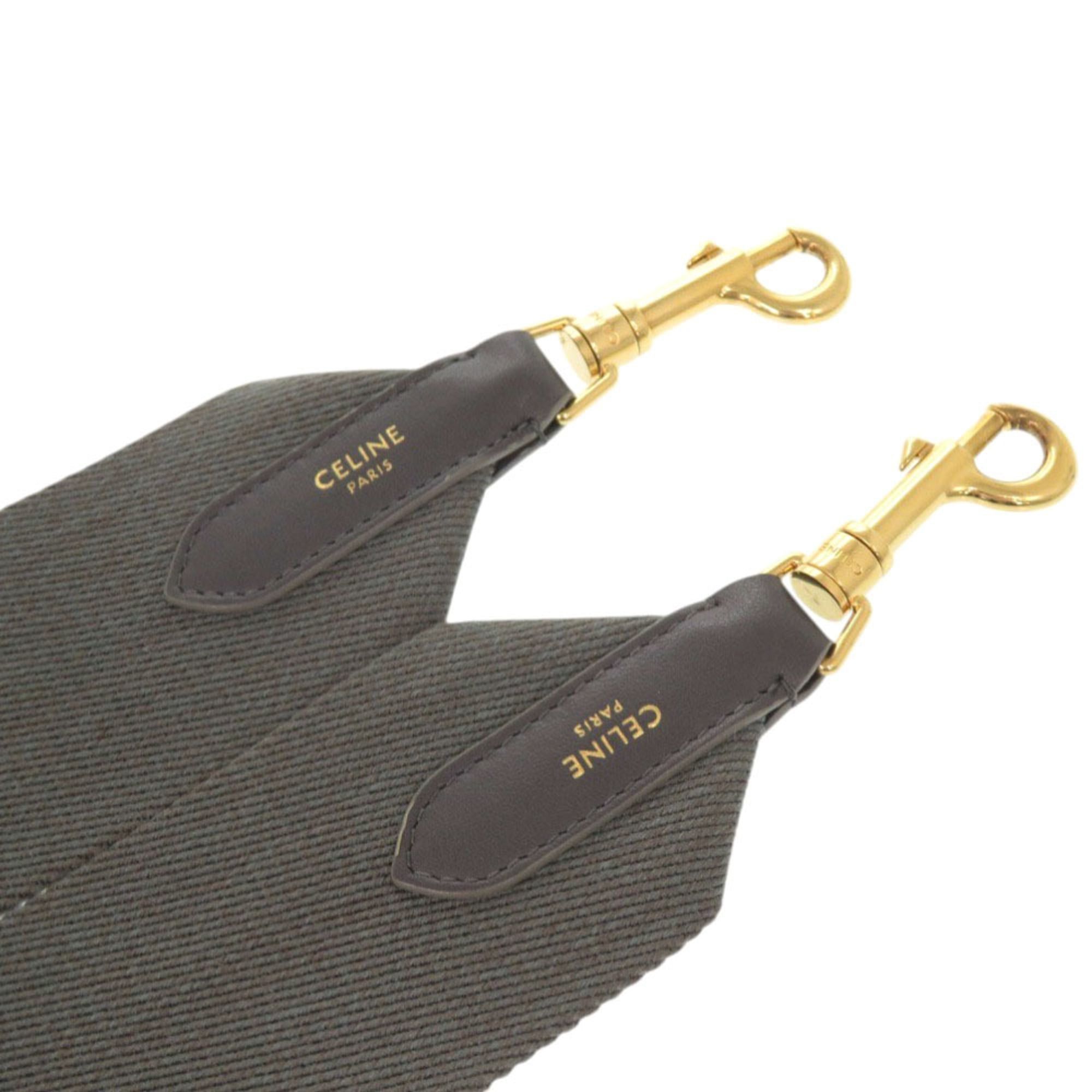Celine Excellent condition Celine Jacquard Short Strap 49S022AEP.09GW Canvas Leather Grey Shoulder 1080CELINE Size ONE SIZE - 4 Thumbnail