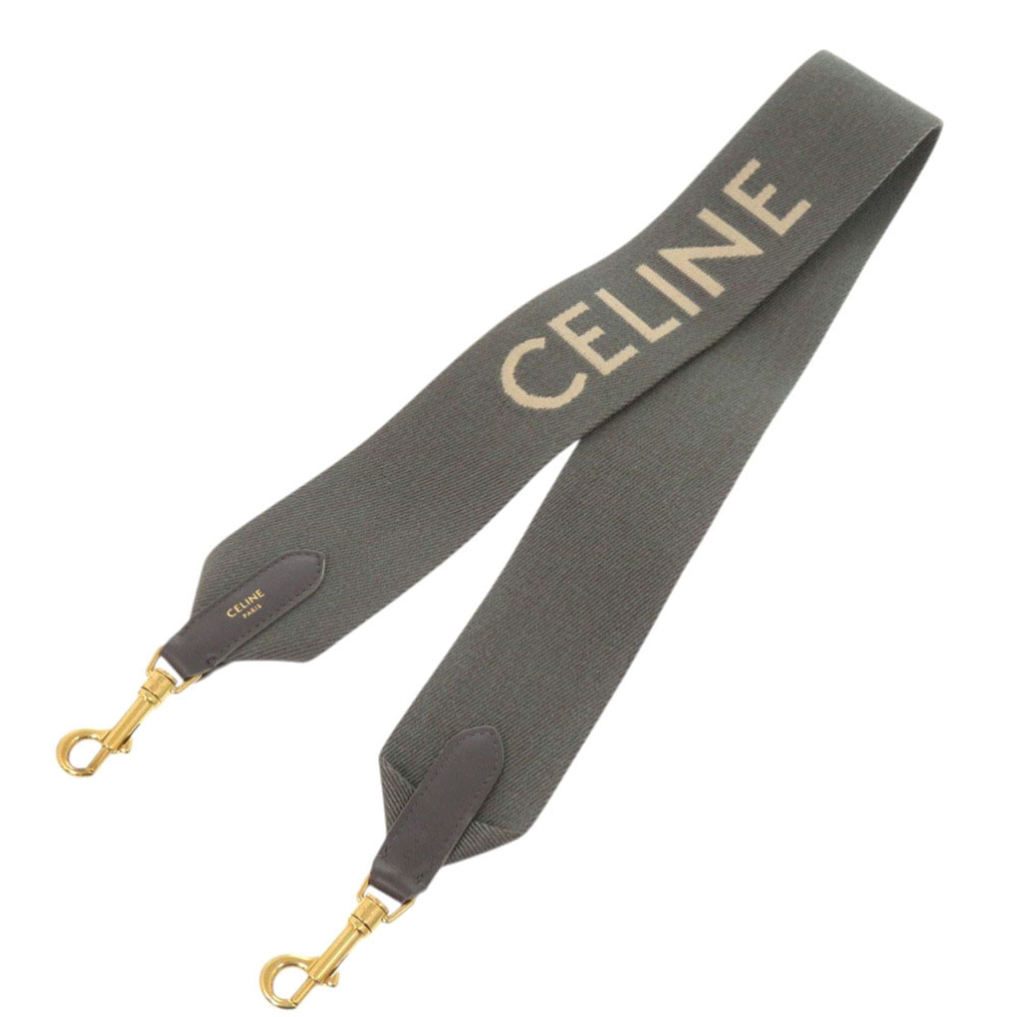 Celine Excellent condition Celine Jacquard Short Strap 49S022AEP.09GW Canvas Leather Grey Shoulder 1080CELINE Size ONE SIZE - 3 Thumbnail