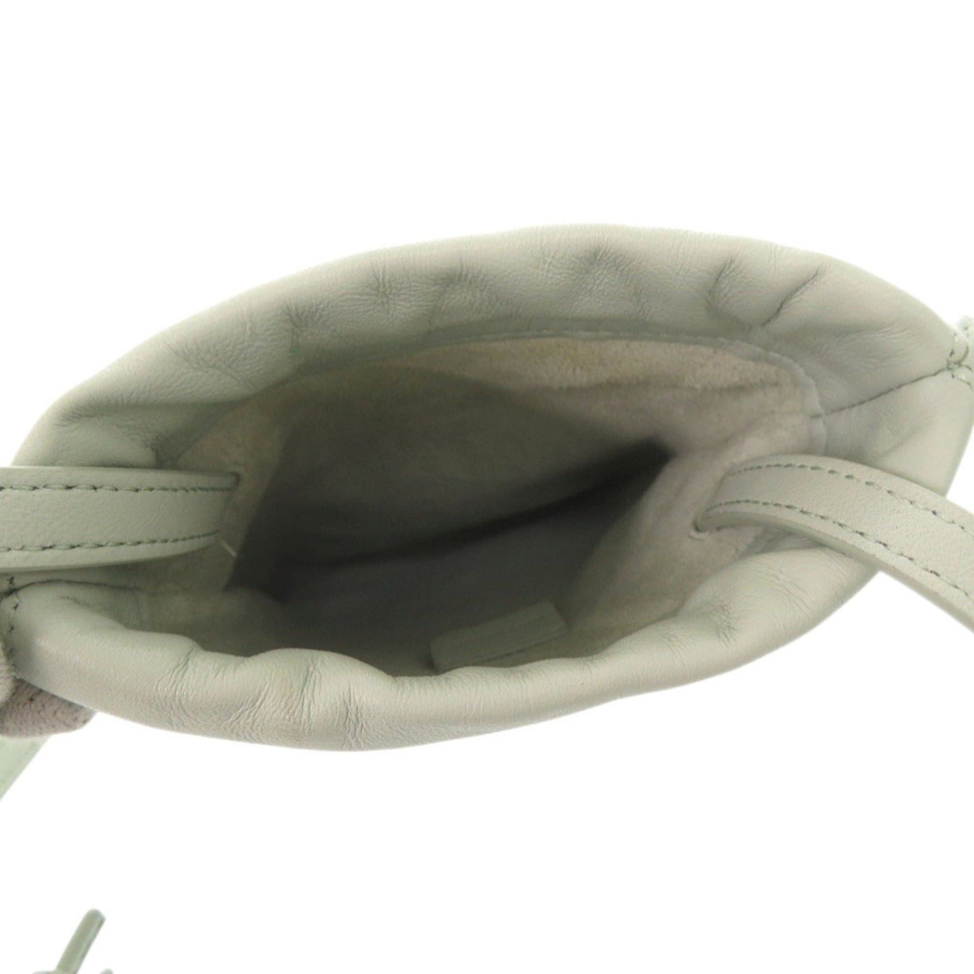 Celine Excellent condition Celine Triomphe drawstring phone pouch, leather, light green shoulder bag, green, 1701CELINE Size ONE SIZE - 6 Thumbnail