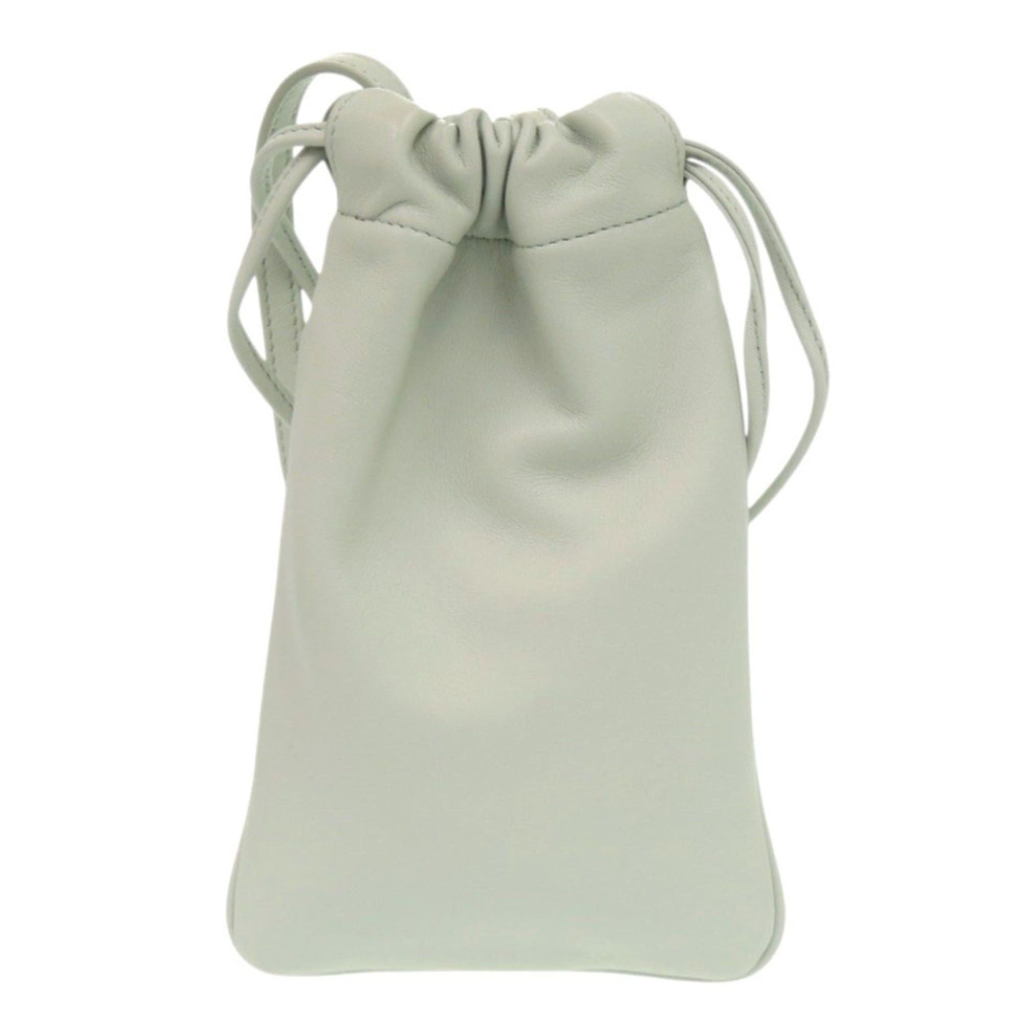 Celine Excellent condition Celine Triomphe drawstring phone pouch, leather, light green shoulder bag, green, 1701CELINE Size ONE SIZE - 3 Thumbnail