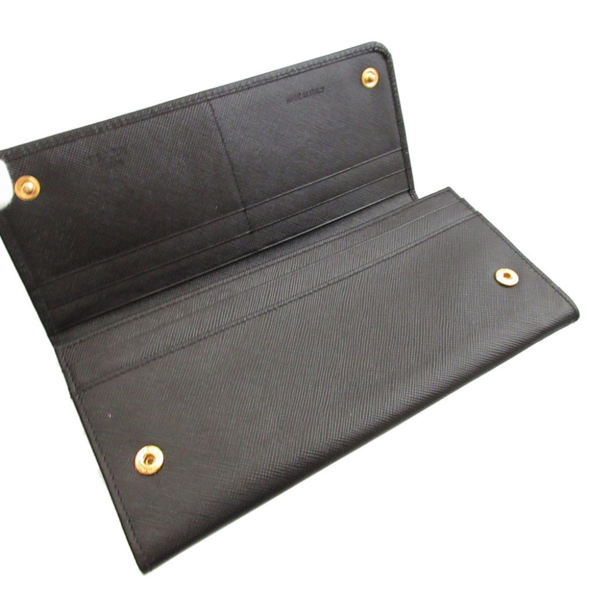 Prada Like New Prada Saffiano Leather Black Bi-fold Long Wallet 0217PRADA Size ONE SIZE - 3 Thumbnail