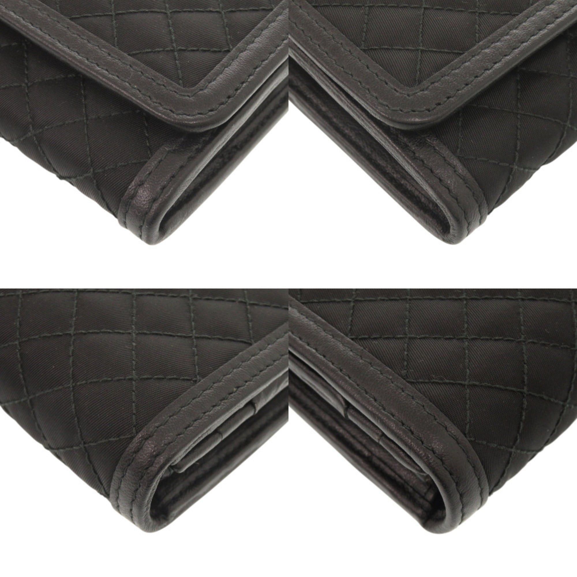 Prada Like New Prada Quilted Nylon Leather Black Long Wallet 1799PRADA Size ONE SIZE - 4 Thumbnail