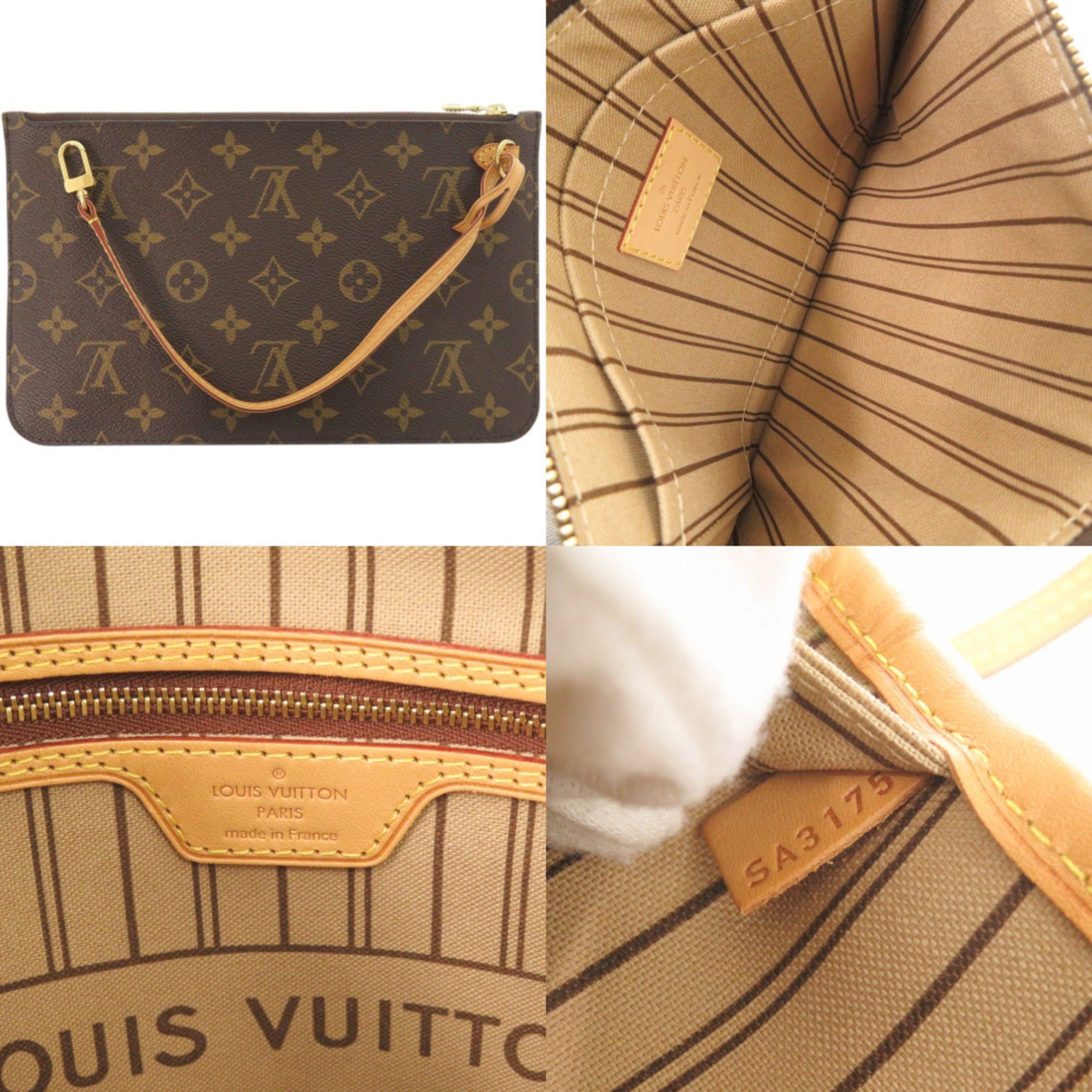 Louis Vuitton Excellent condition Louis Vuitton Neverfull MM handbag with pouch, Monogram M40995 tote bag LV 1165 LOUIS VUITTON Size ONE SIZE - 9 Thumbnail