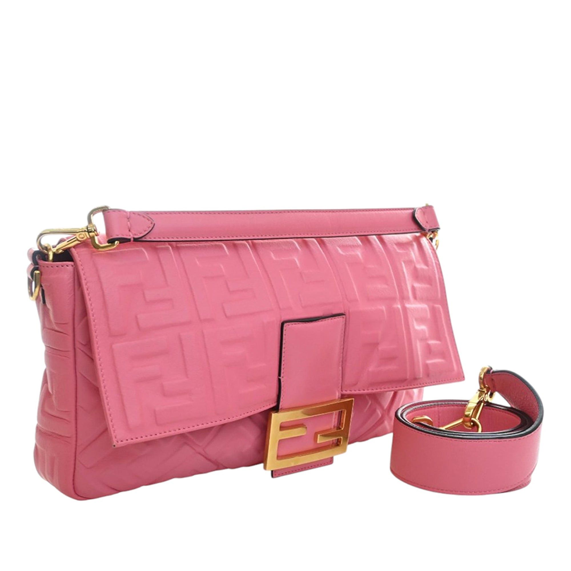 Fendi Large Zucca Embossed Leather Baguette Satchel Size ONE SIZE - 2 Thumbnail