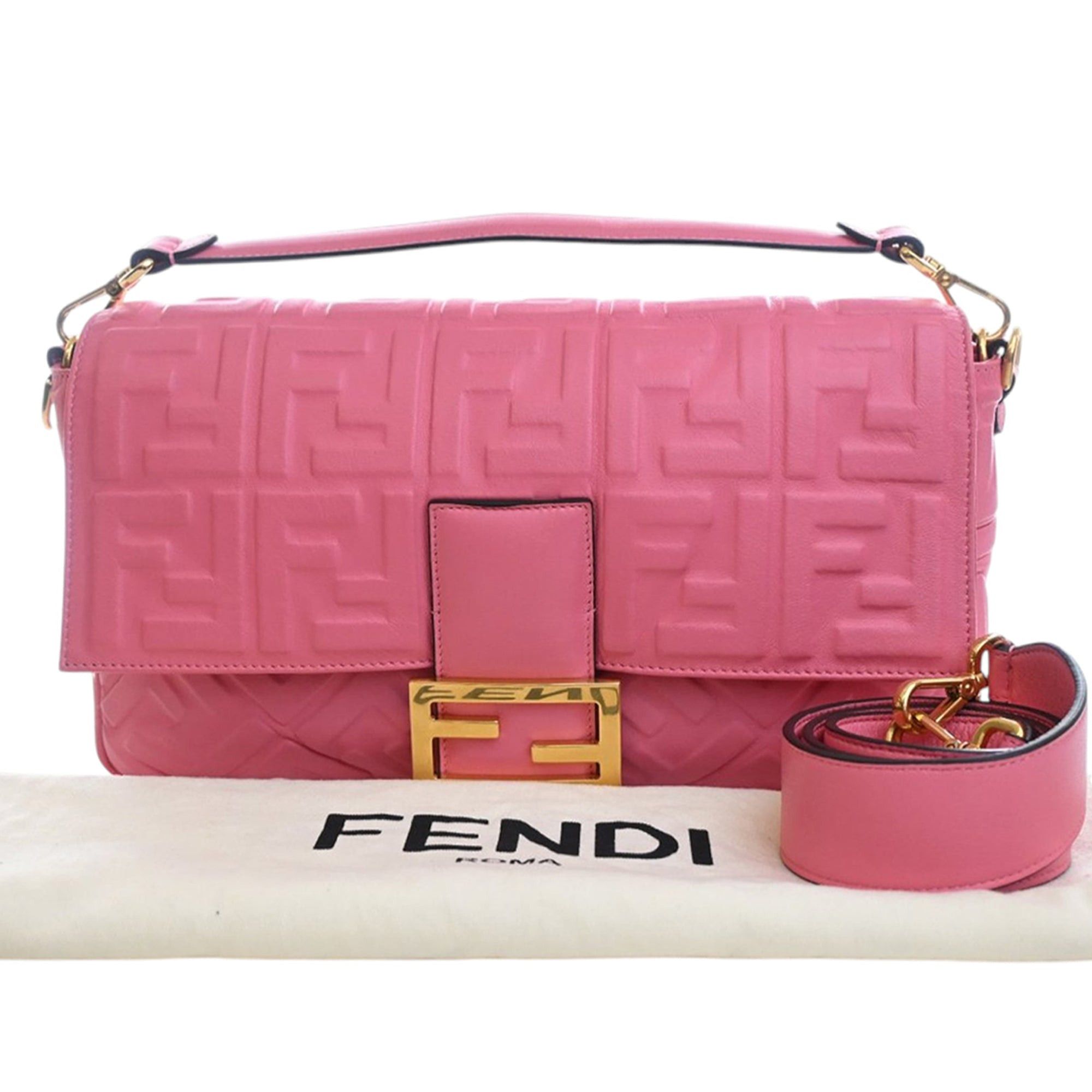 Fendi Large Zucca Embossed Leather Baguette Satchel Size ONE SIZE - 15 Thumbnail