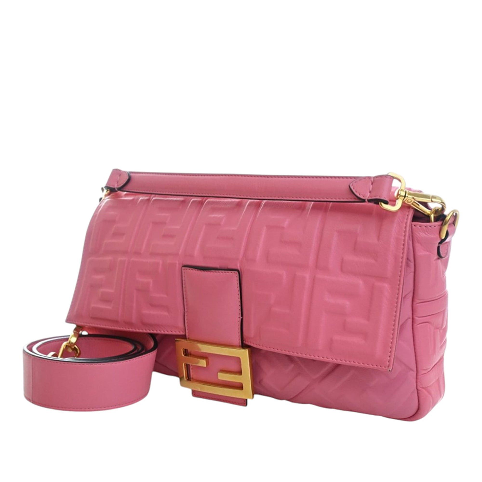Fendi Large Zucca Embossed Leather Baguette Satchel Size ONE SIZE - 3 Thumbnail