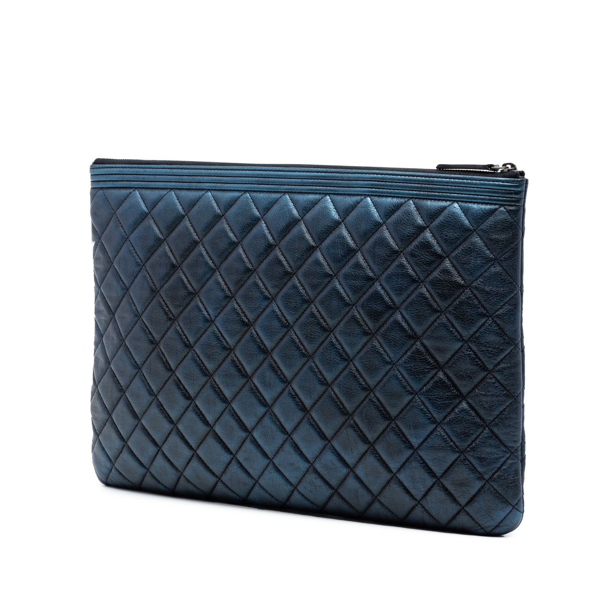 Chanel Large Quilted Metallic Lambskin Boy O Case Clutch Size ONE SIZE - 2 Thumbnail