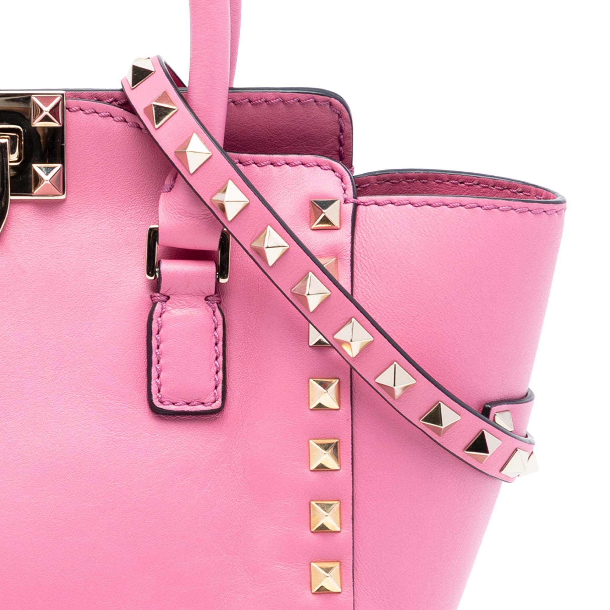 Valentino Mini Leather Rockstud Double Handle Tote Size ONE SIZE - 8 Thumbnail