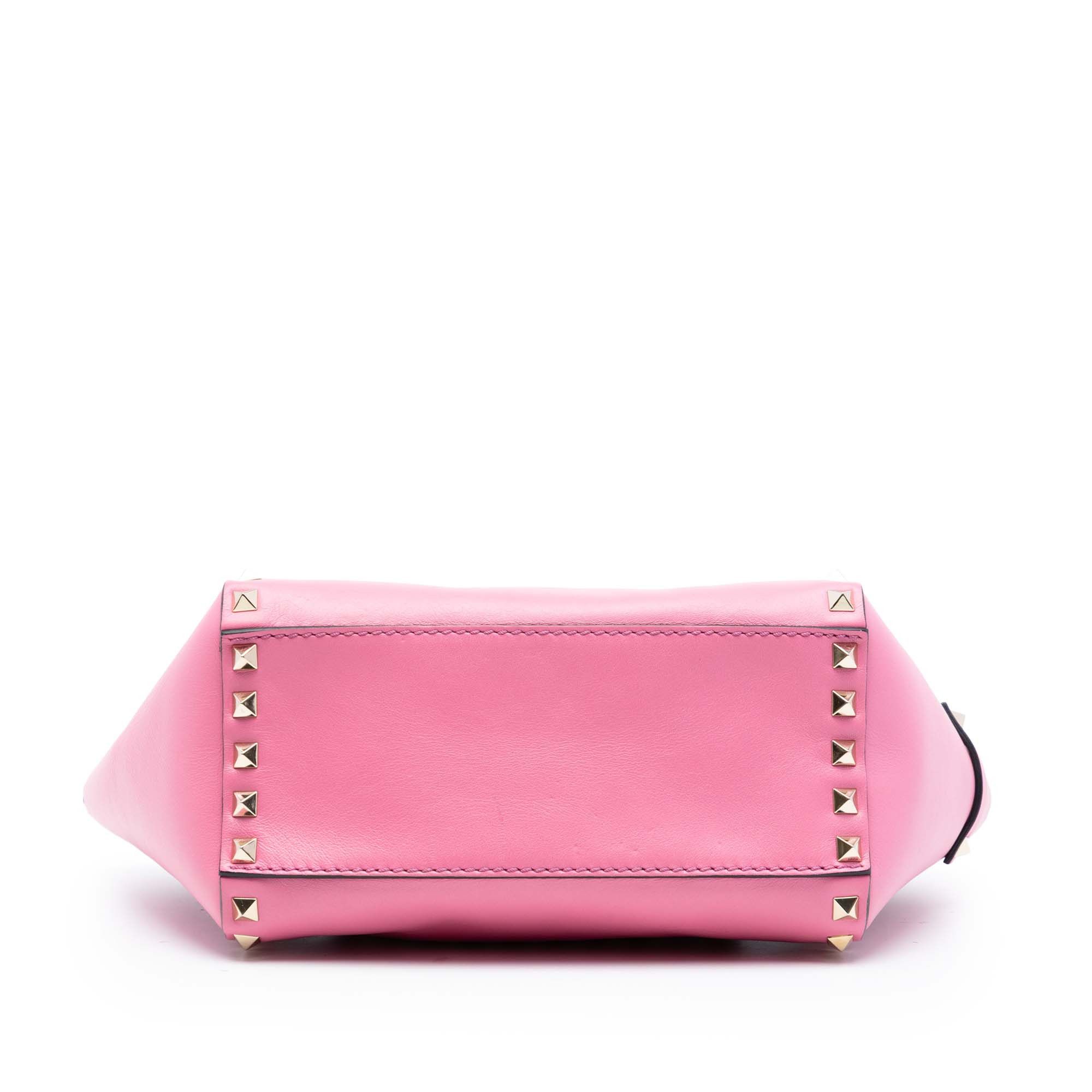 Valentino Mini Leather Rockstud Double Handle Tote Size ONE SIZE - 3 Thumbnail