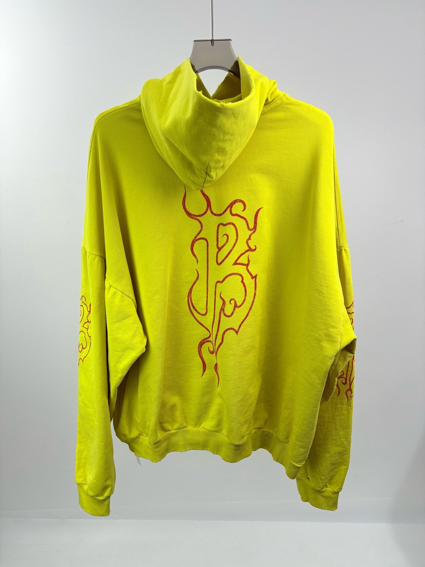Balenciaga Balenciaga Flame Graffiti Yellow Hoodie Size US M / EU 48-50 / 2 - 2 Thumbnail