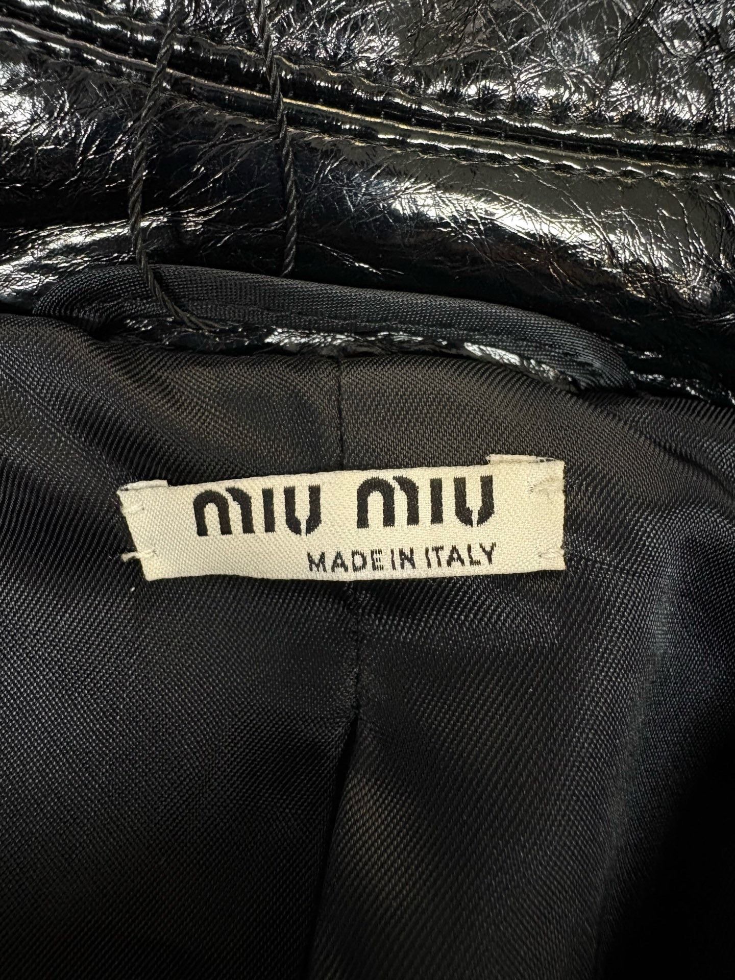 Miu Miu MIUMIU Black Mid-Length Leather Jacket Size S / US 4 / IT 40 - 3 Thumbnail