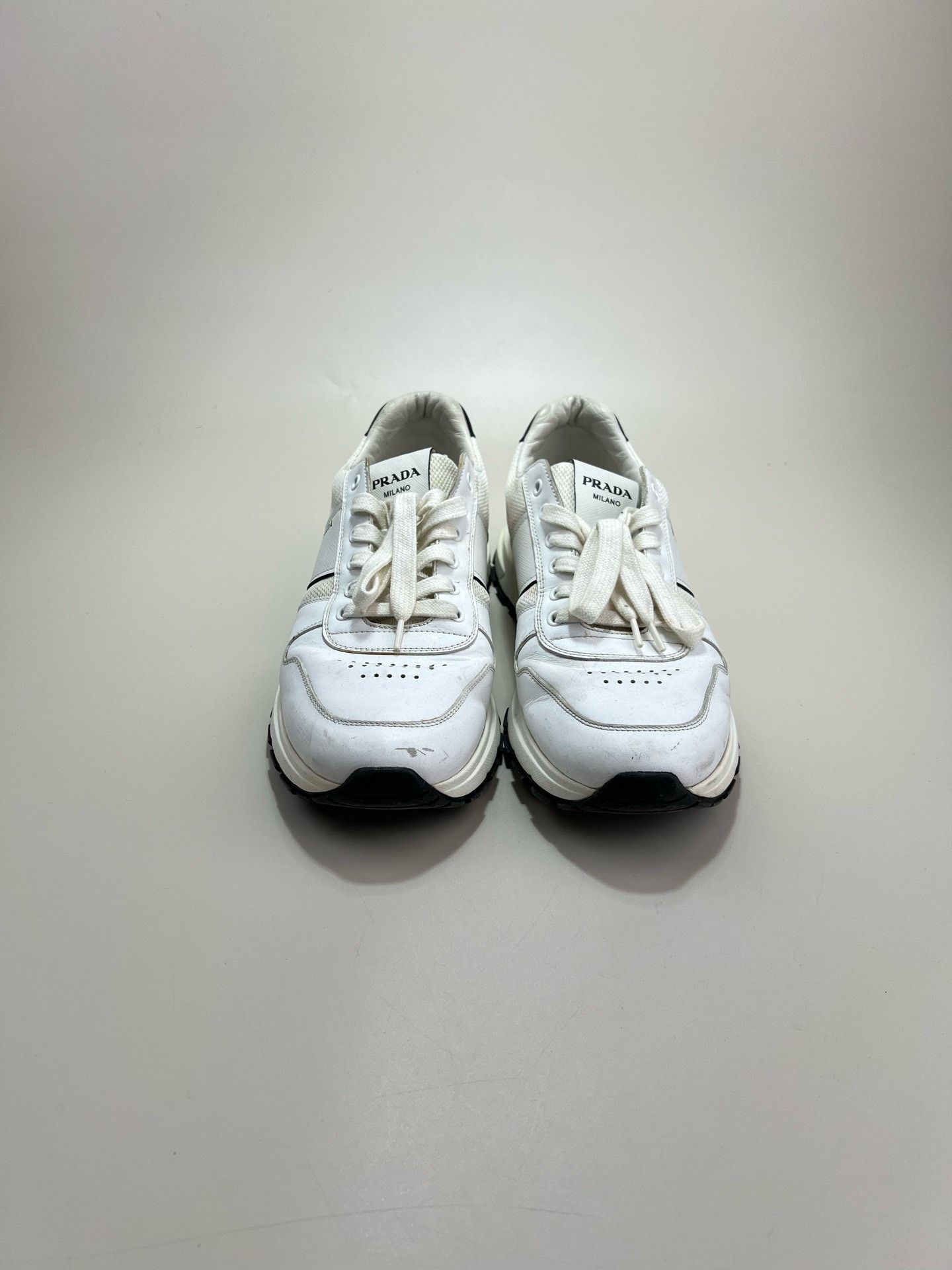 Prada PRADA White Sneakers Size 42.5 Size US 9.5 / EU 42-43 - 2 Thumbnail