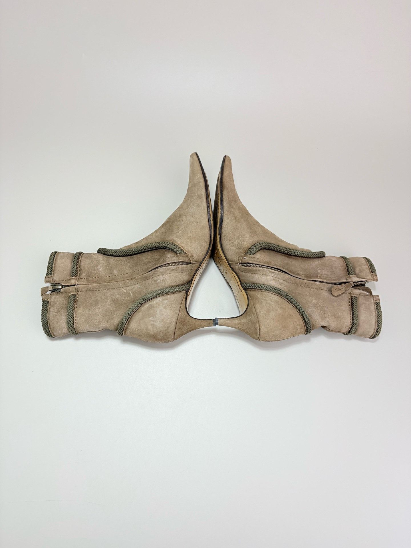 Loewe LOEWE Suede Pointed-Toe High-Heel Ankle Boots Size US 5 / IT 35 - 4 Thumbnail