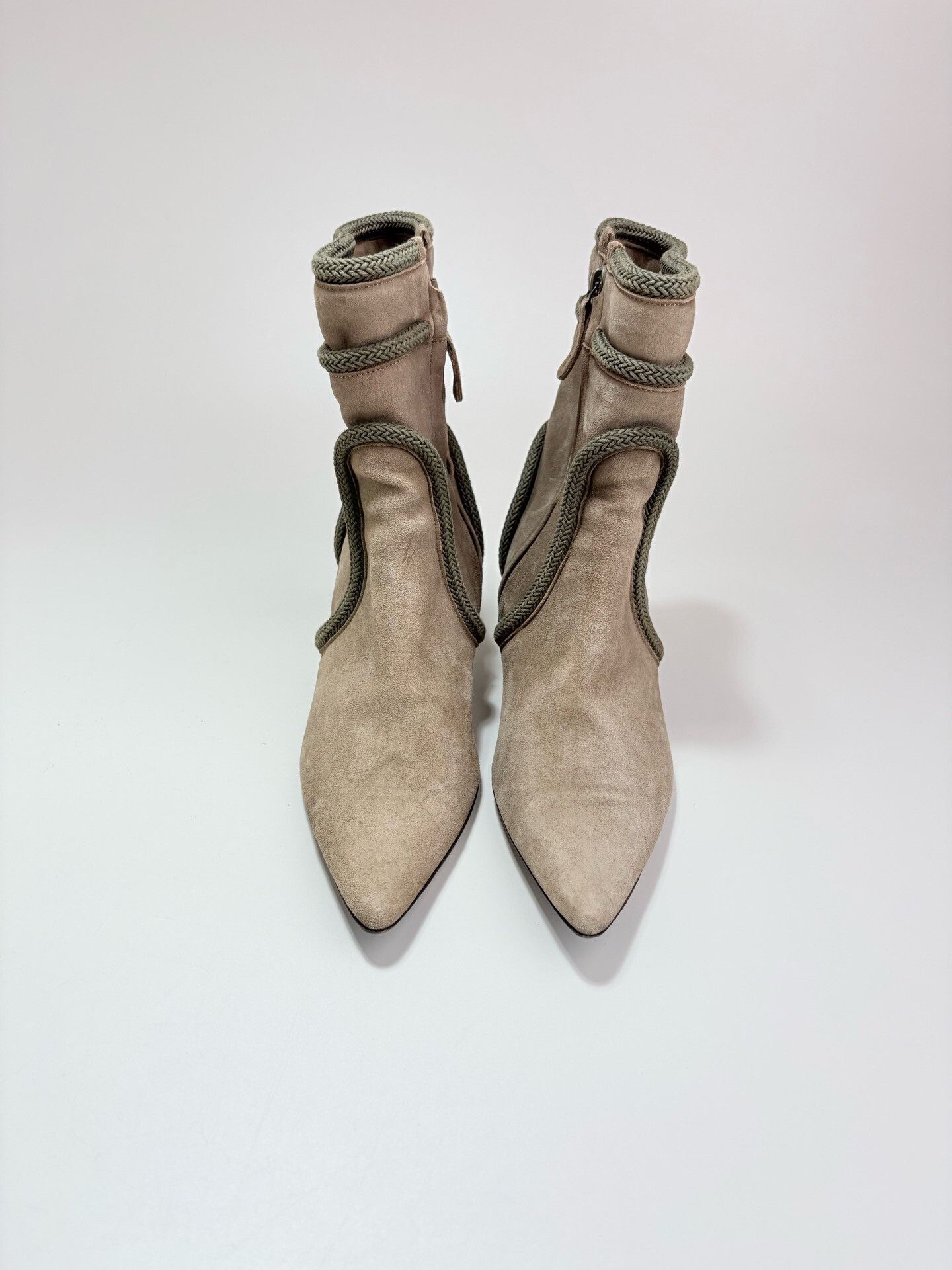 Loewe LOEWE Suede Pointed-Toe High-Heel Ankle Boots Size US 5 / IT 35 - 2 Thumbnail