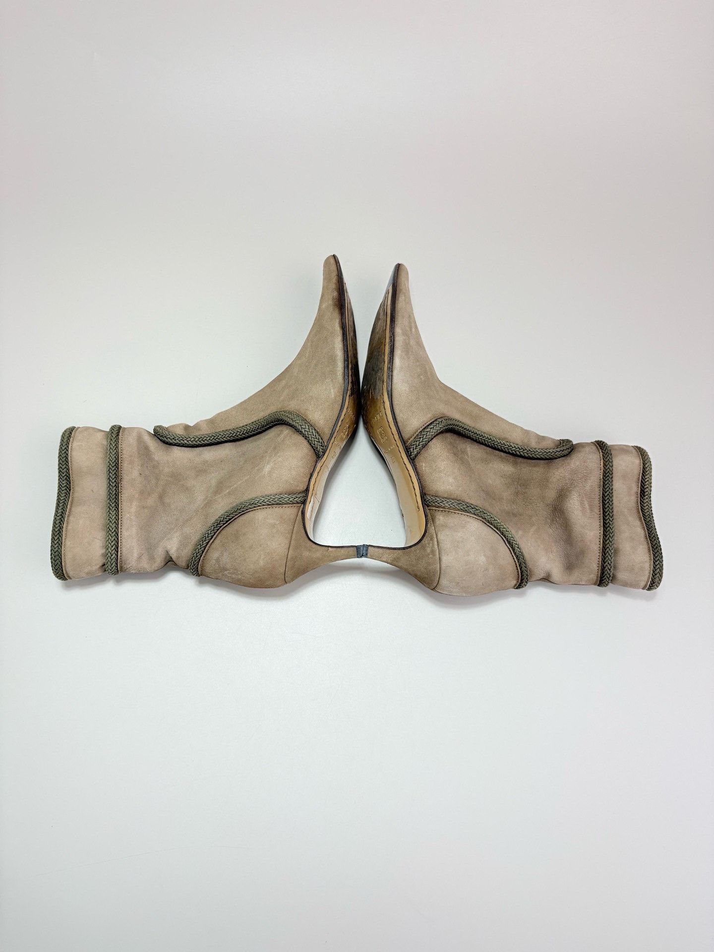 Loewe LOEWE Suede Pointed-Toe High-Heel Ankle Boots Size US 5 / IT 35 - 5 Thumbnail