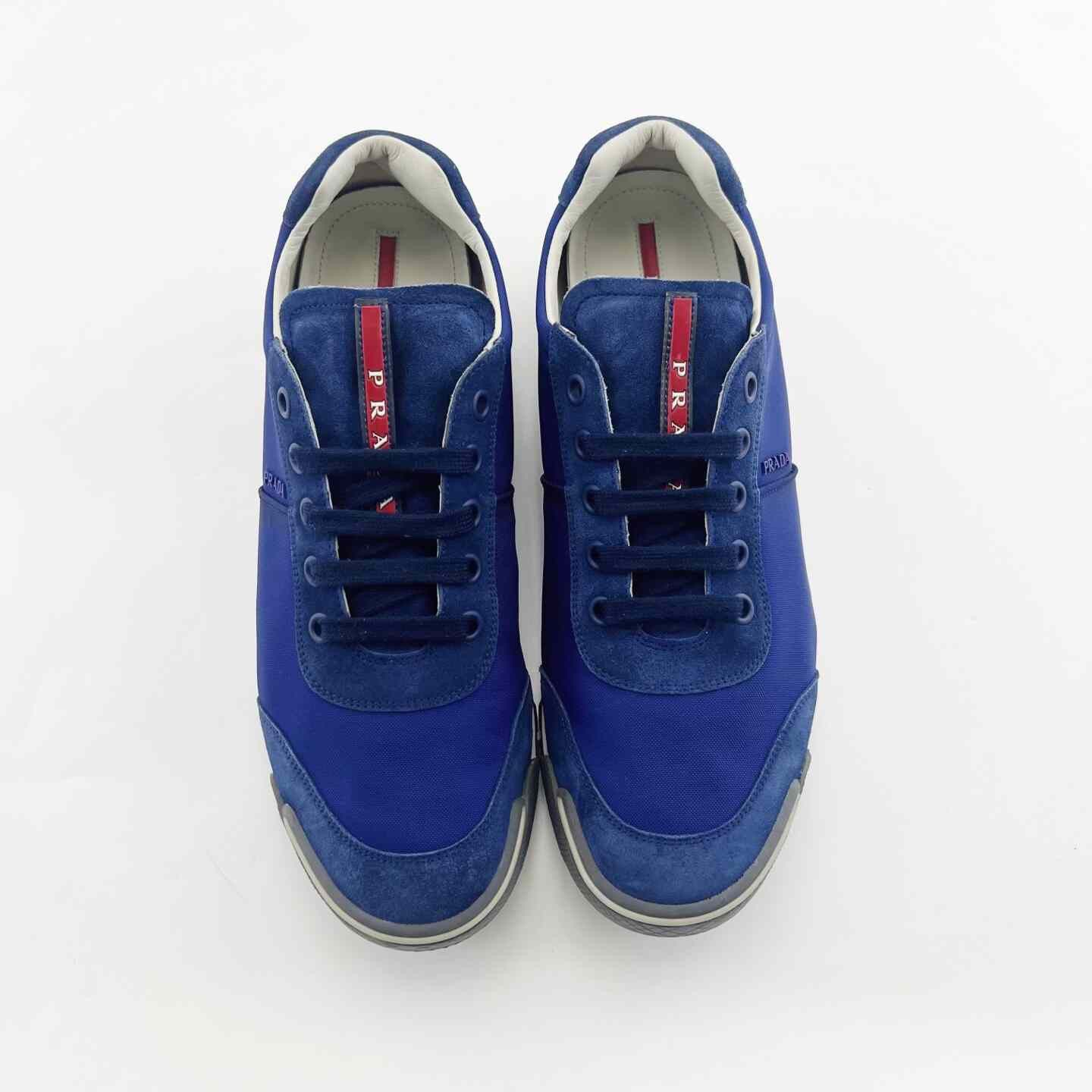 Prada Prada Blue Nylon Low-Top Sneakers Size US 12 / EU 45 - 2 Thumbnail