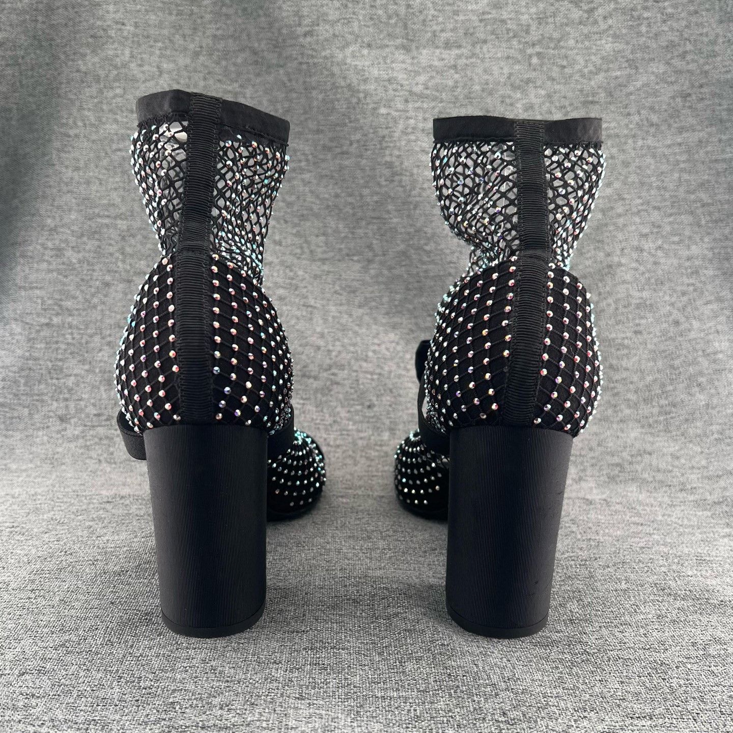 Chanel Chanel Fishnet Rhinestone Block Heel Boots Size US 7.5 / IT 37.5 - 4 Thumbnail