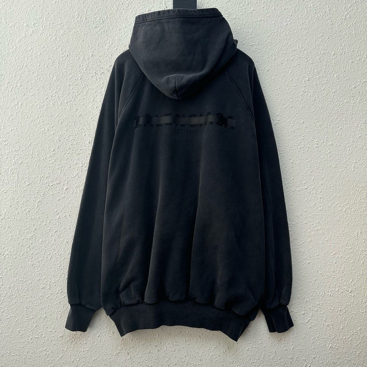 Balenciaga Balenciaga Strikethrough Tape Logo Washed Gray Hoodie Size US S / EU 44-46 / 1 - 2 Thumbnail