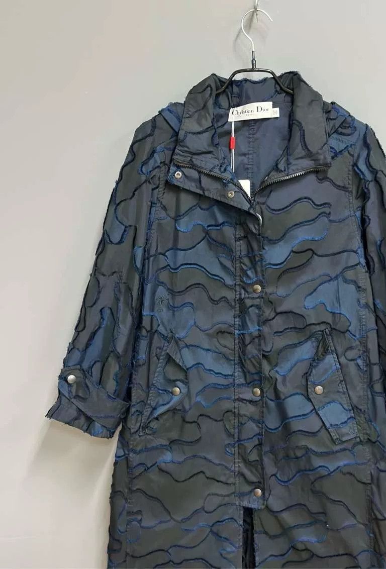 Dior Dior Blue Camouflage Mid-Length Coat Size S / US 4 / IT 40 - 2 Thumbnail