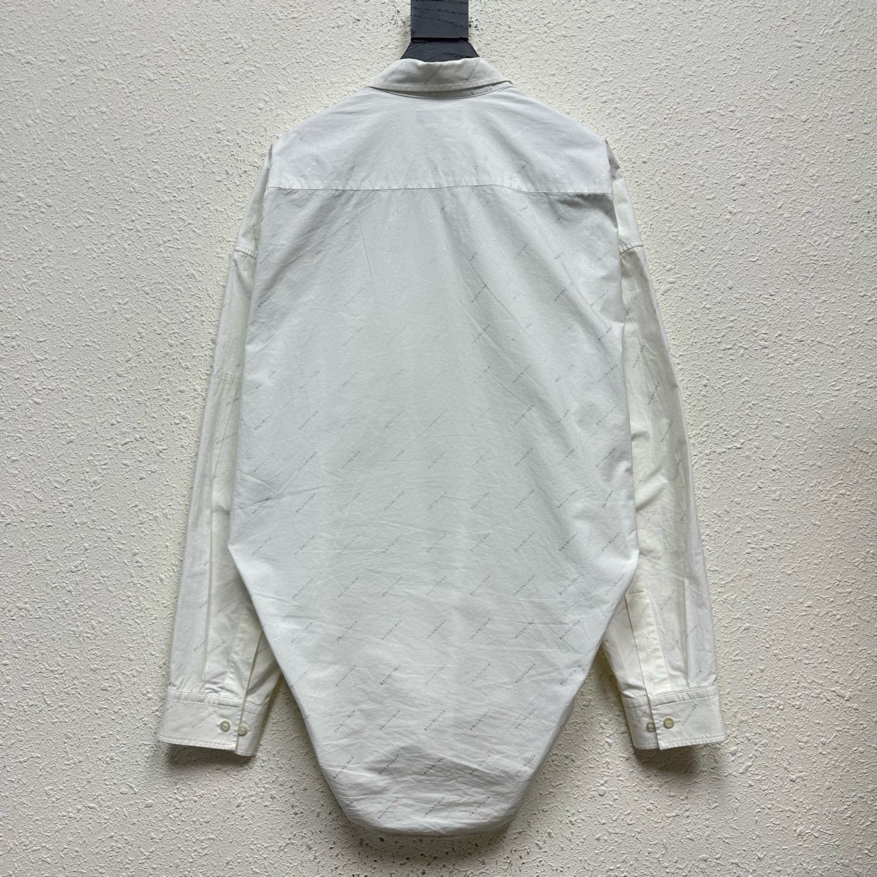 Balenciaga Balenciaga Silver Logo Long-Sleeve Shirt Size US XXS / EU 40 - 2 Thumbnail