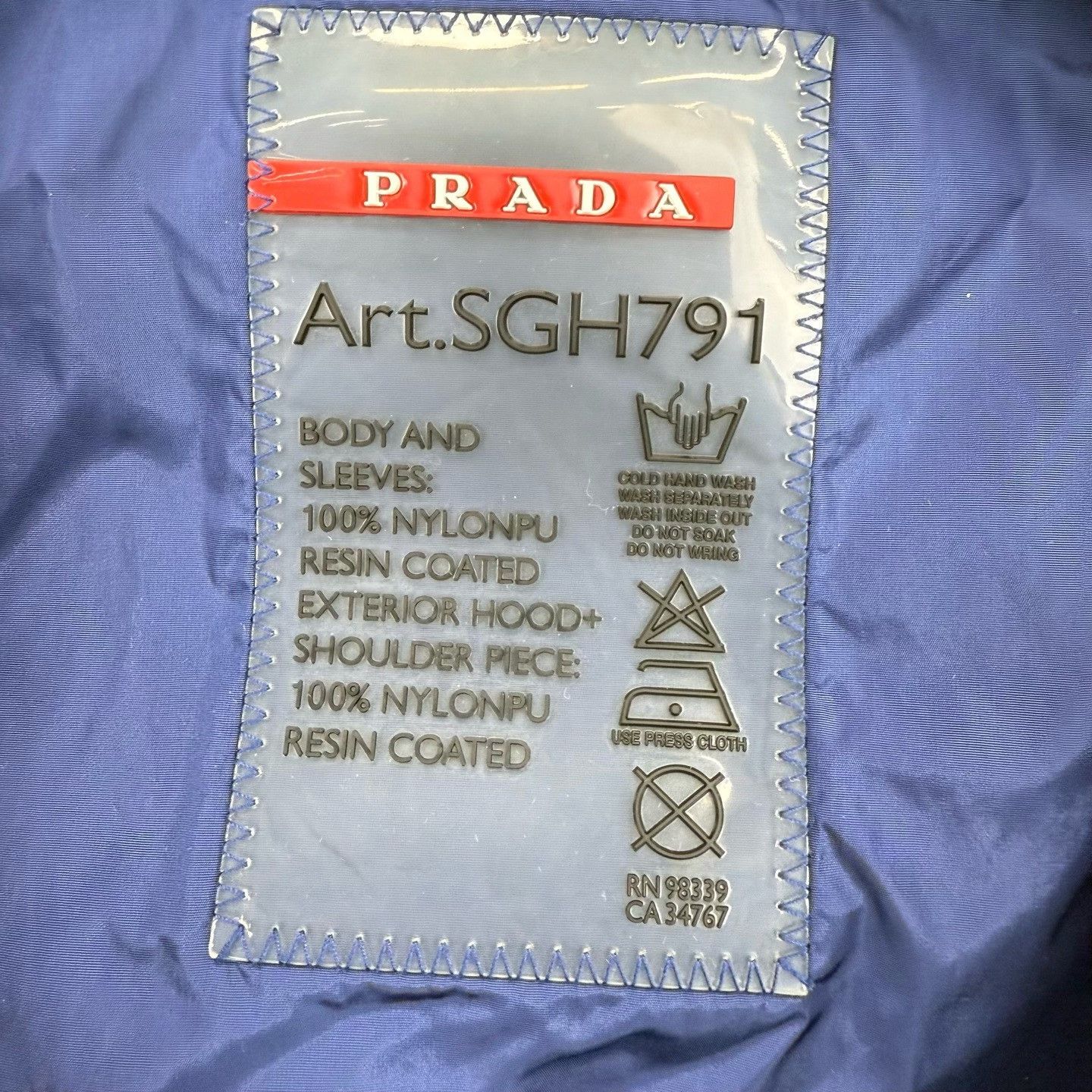 Prada Prada Blue Checkered Hooded Windproof Coat Size US M / EU 48-50 / 2 - 3 Thumbnail